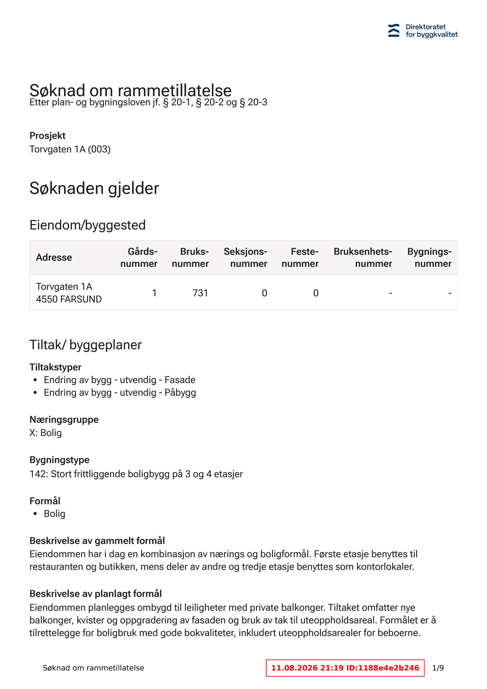 Søknad om rammetillatelse