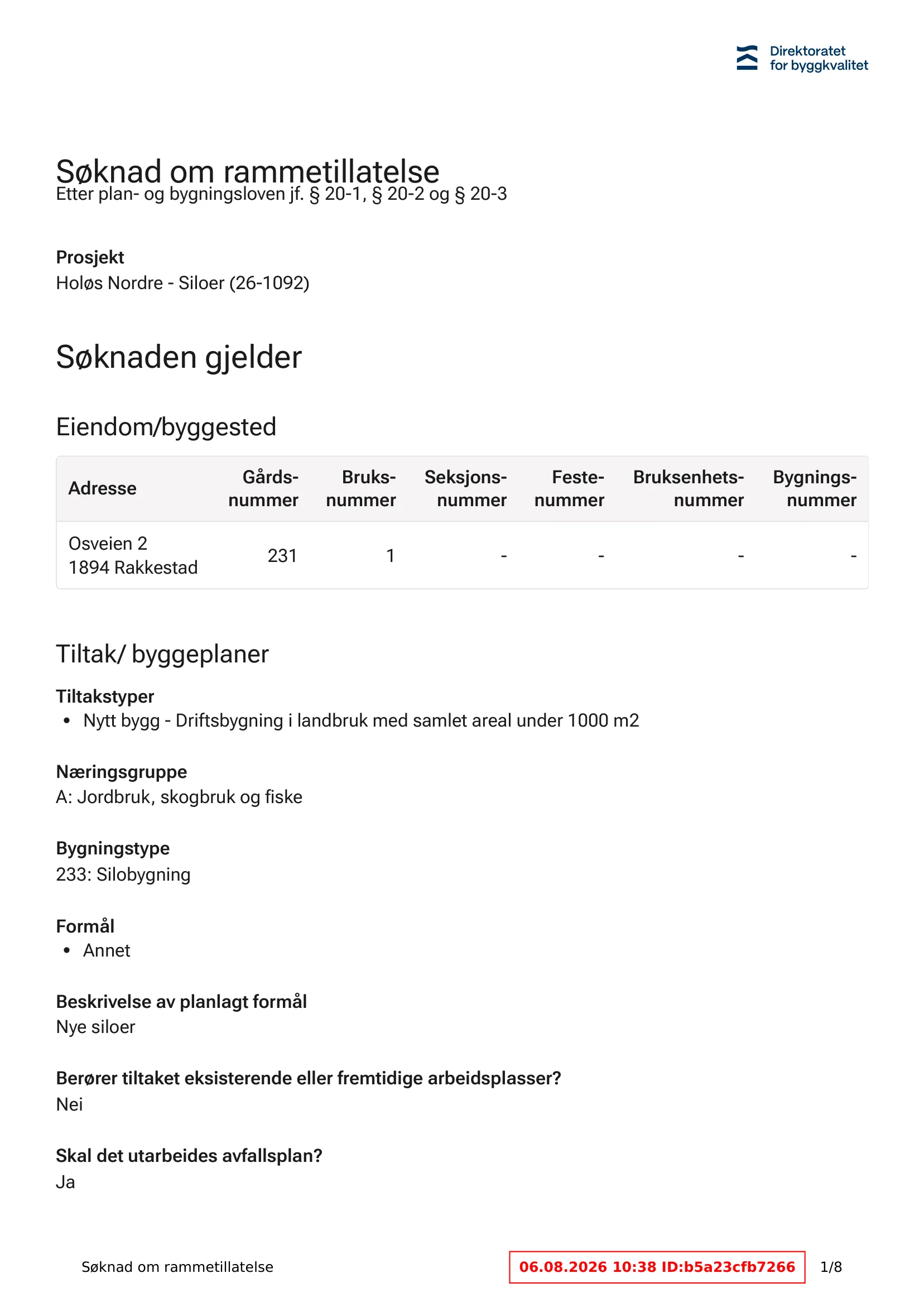 Søknad om rammetillatelse
