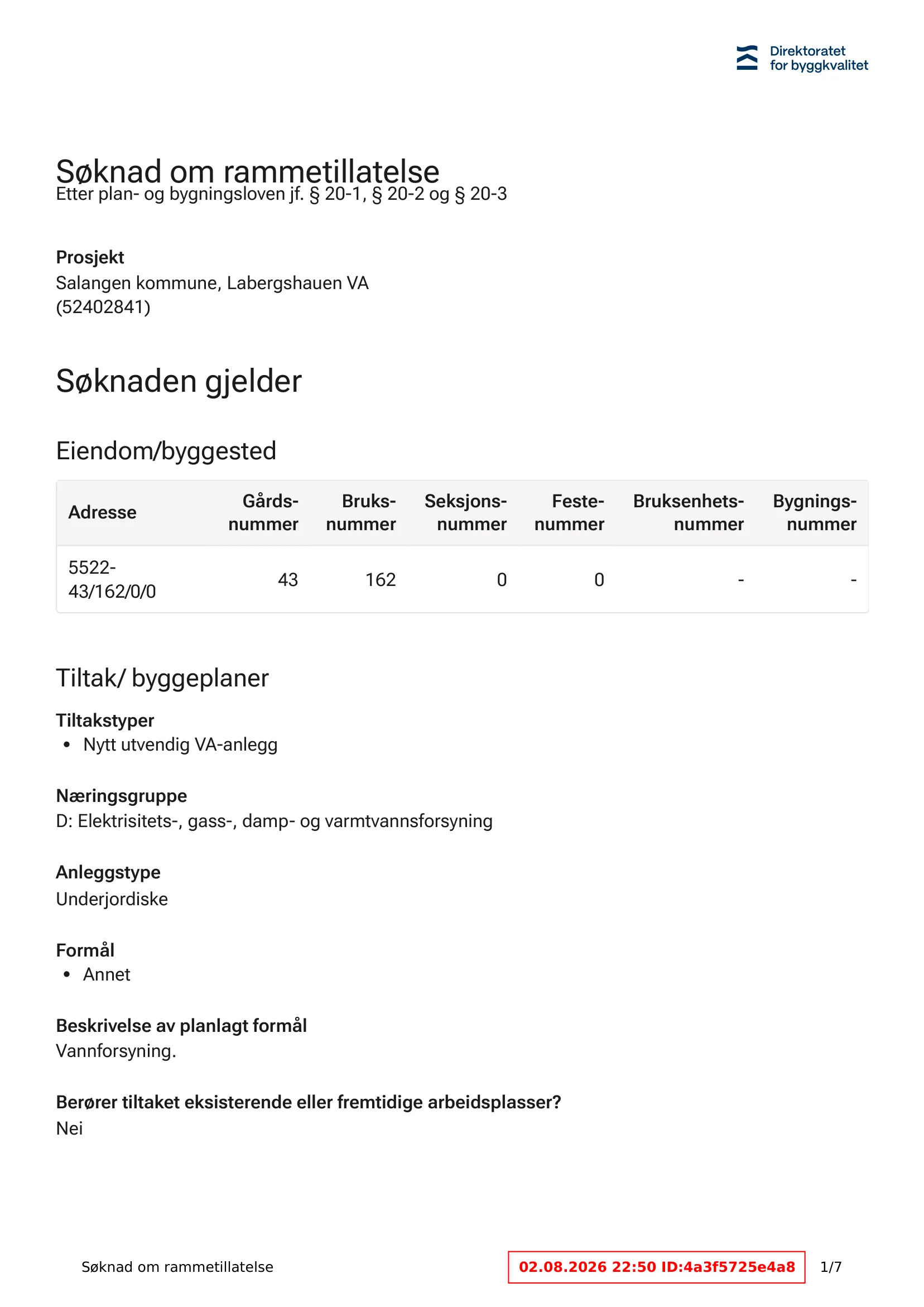 Søknad om rammetillatelse