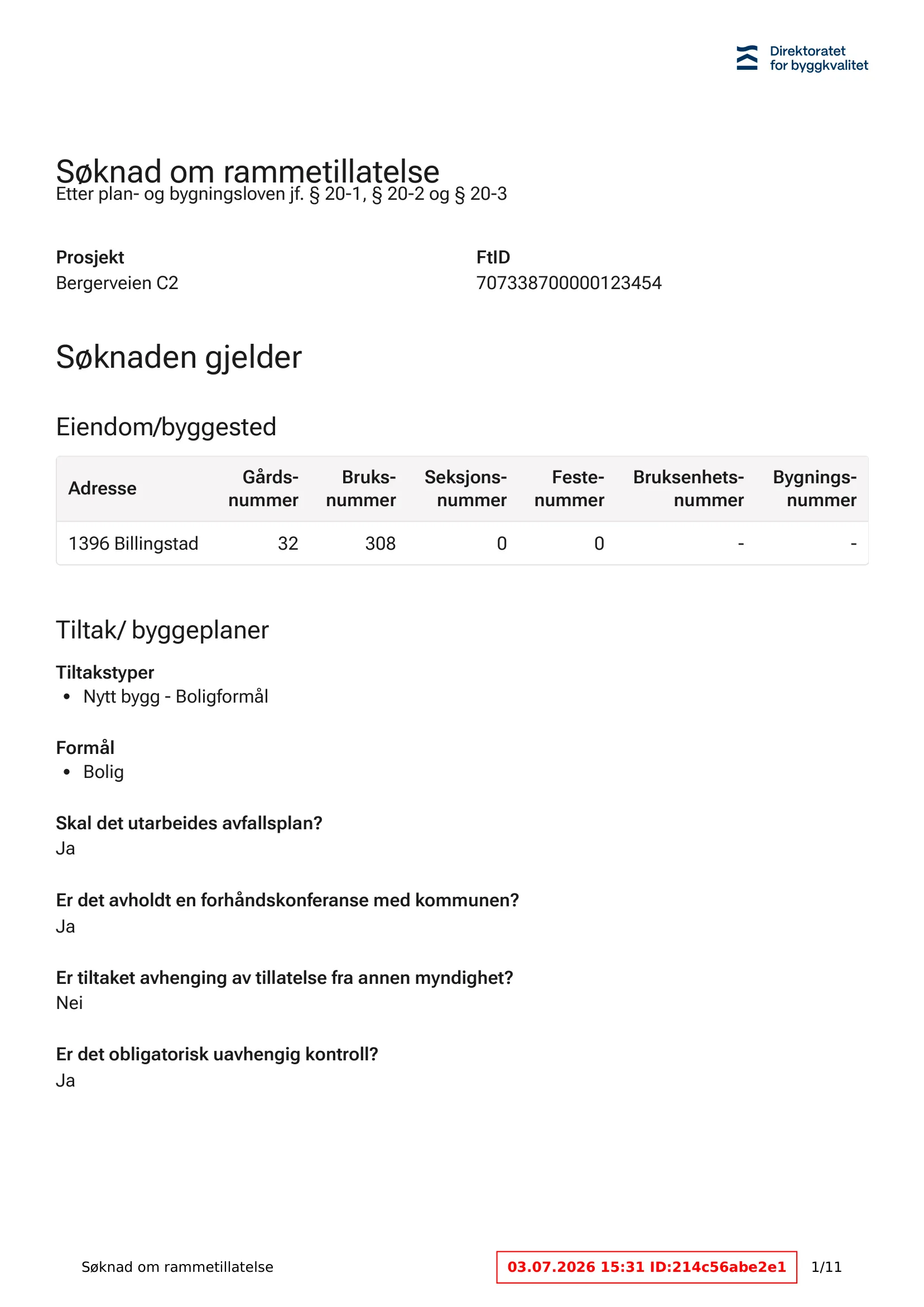 Søknad om rammetillatelse