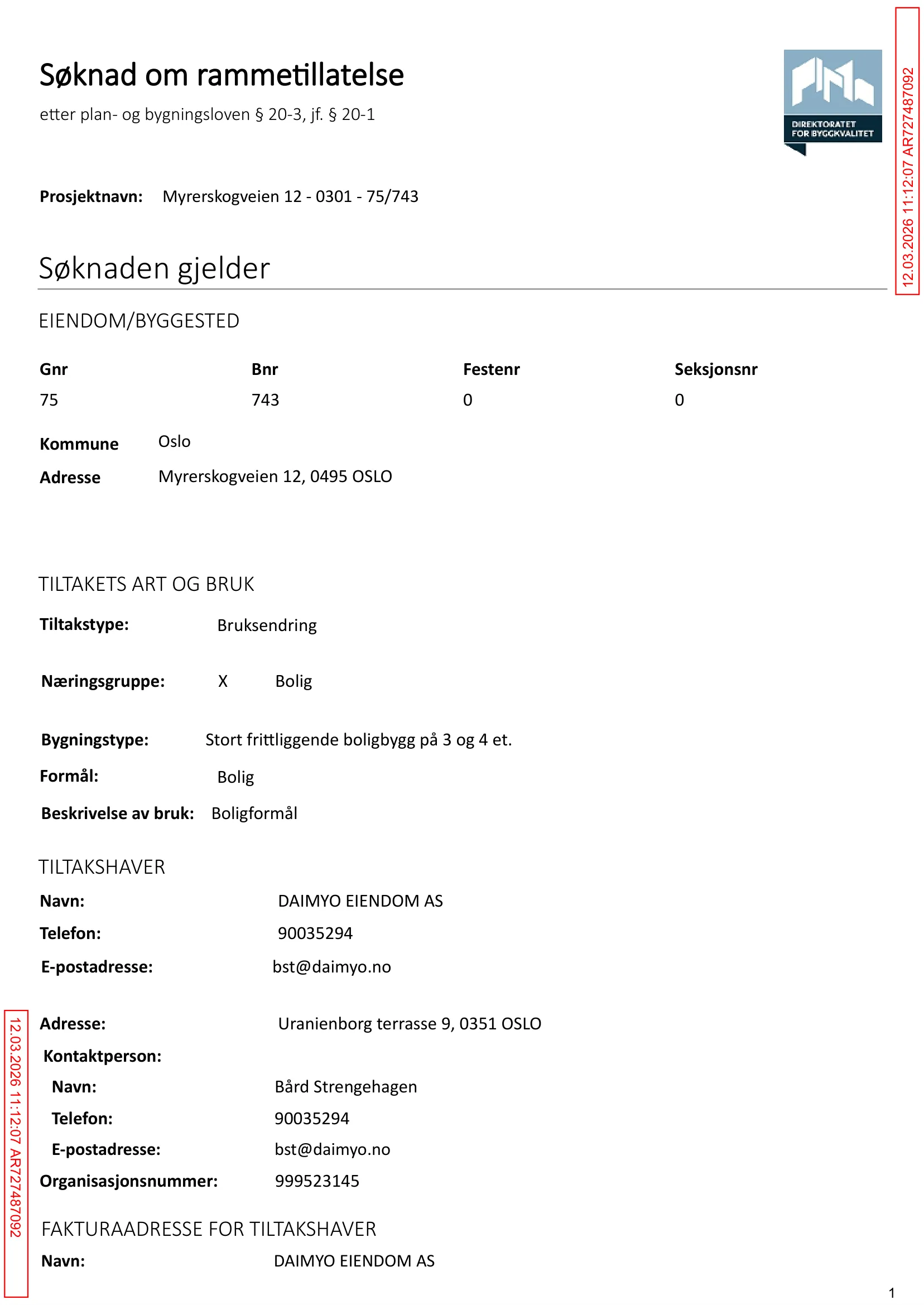 Søknad om rammetillatelse