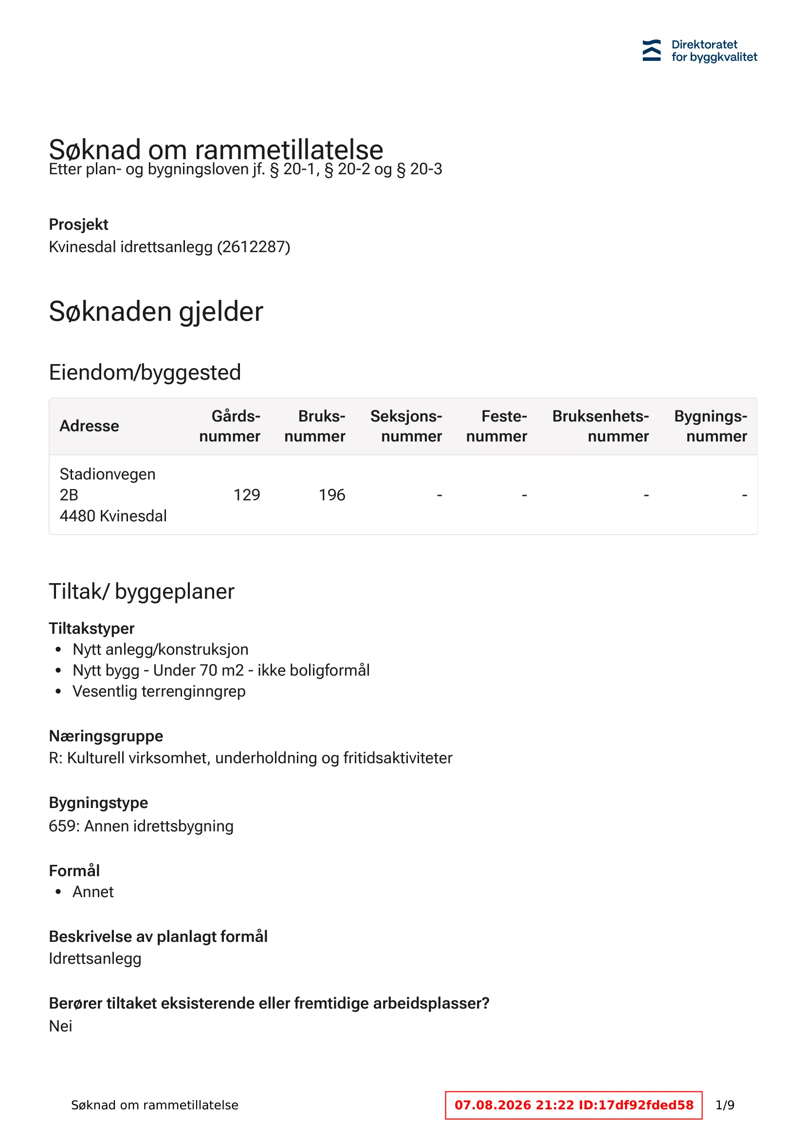 Søknad om rammetillatelse