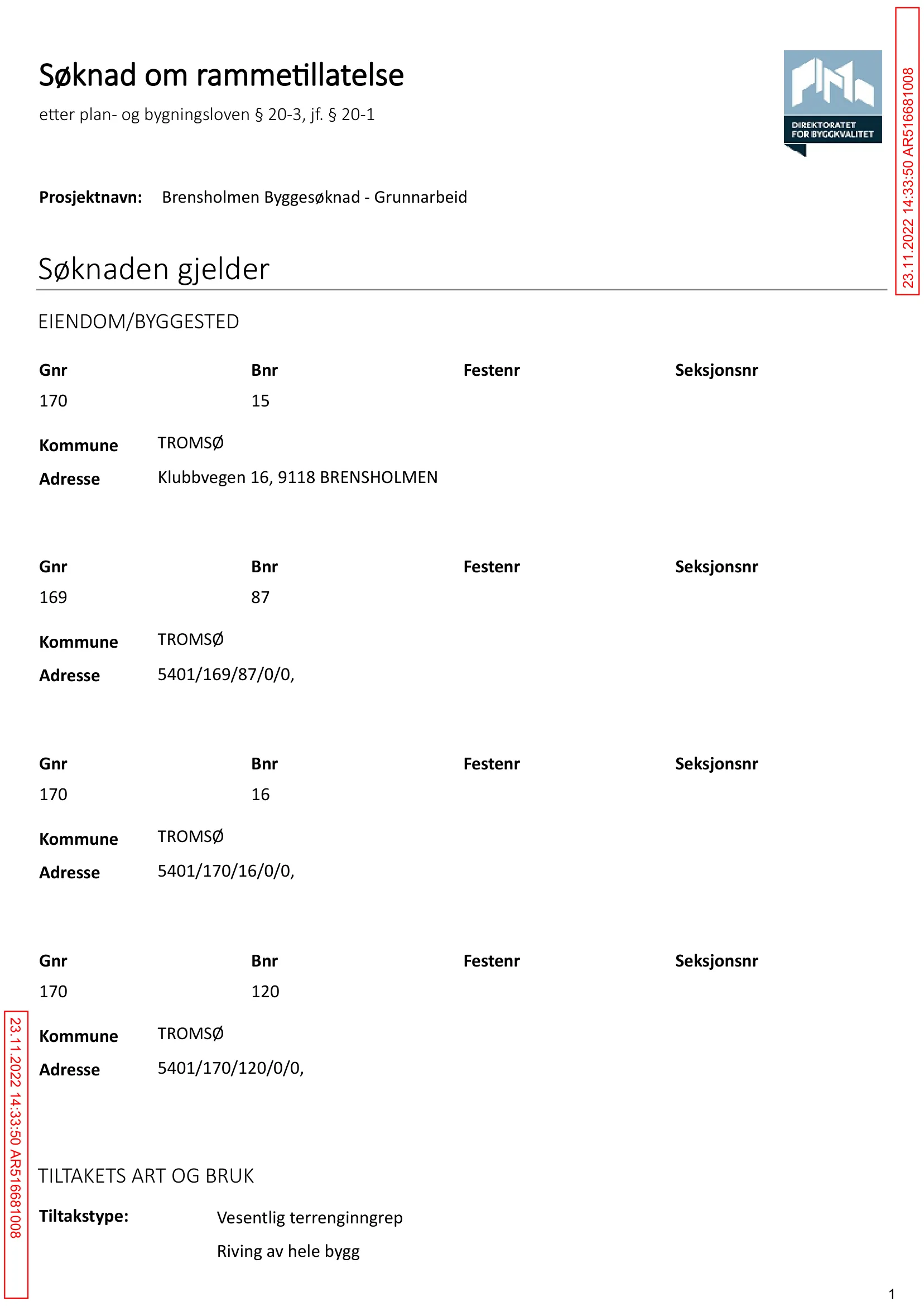Søknad om rammetillatelse