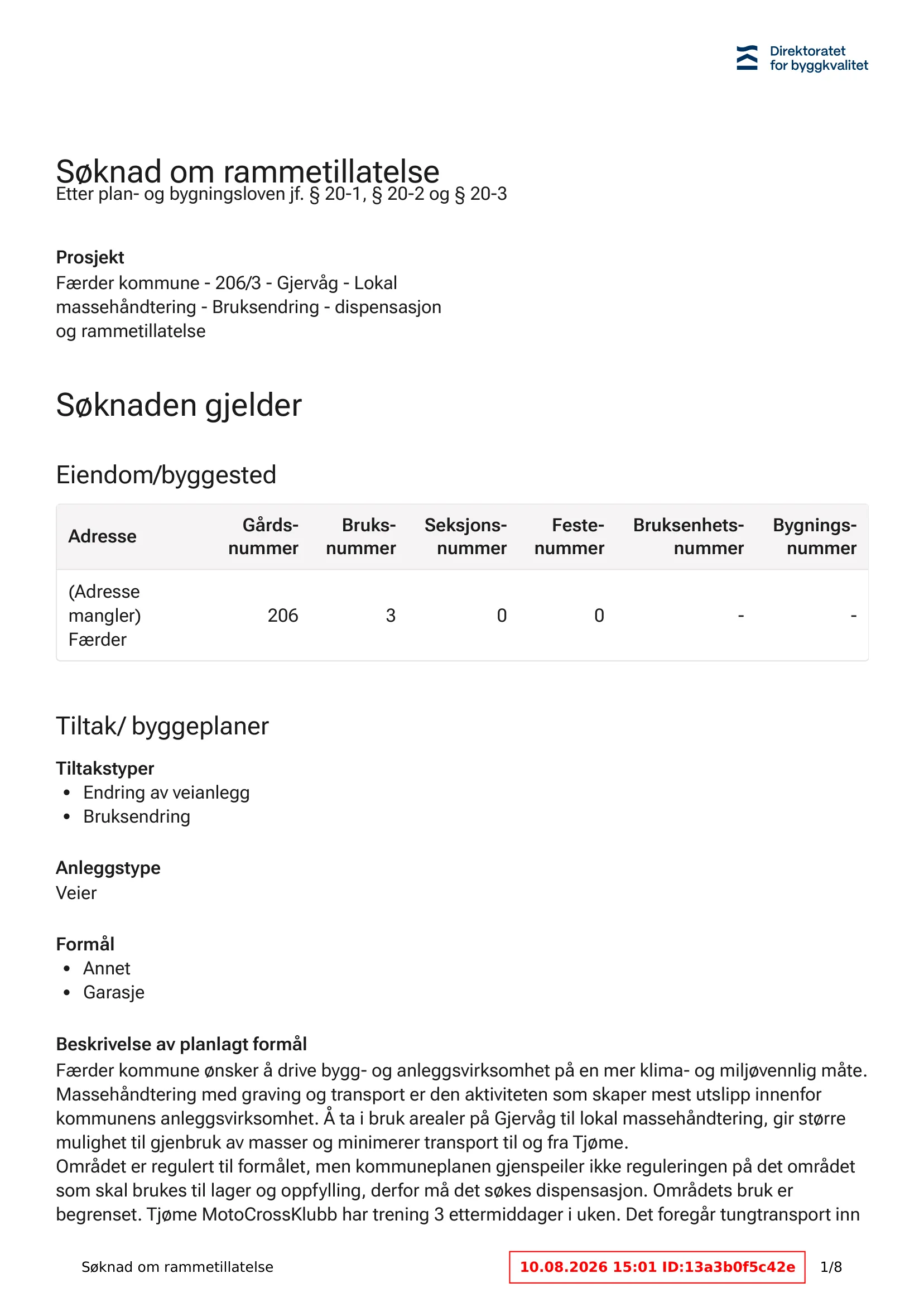 Søknad om rammetillatelse