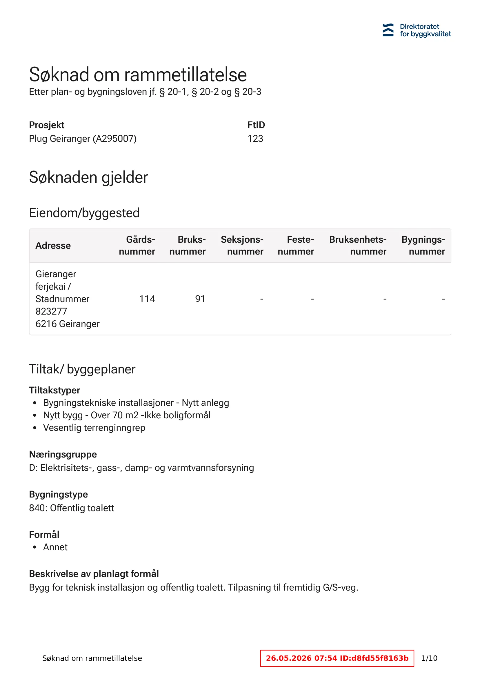 Søknad om rammetillatelse