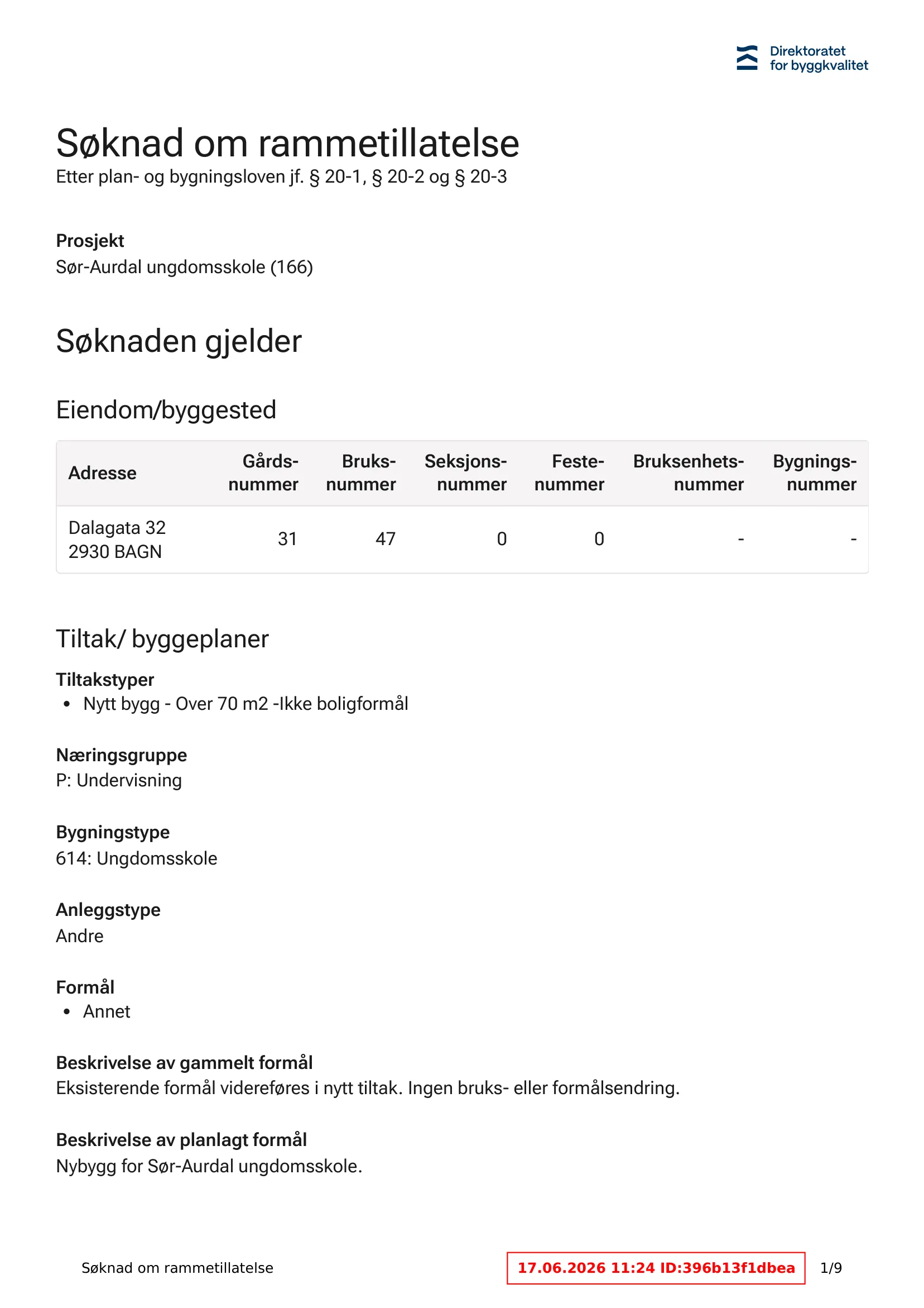 Søknad om rammetillatelse