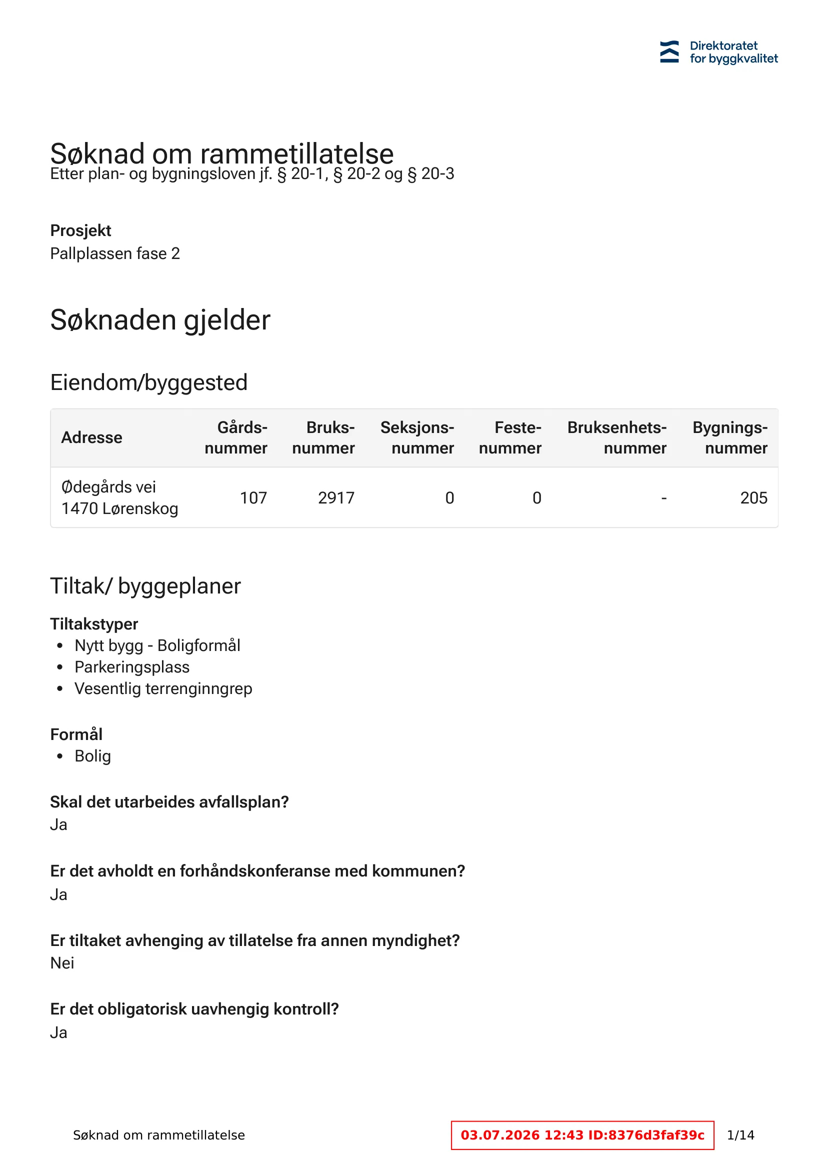 Søknad om rammetillatelse