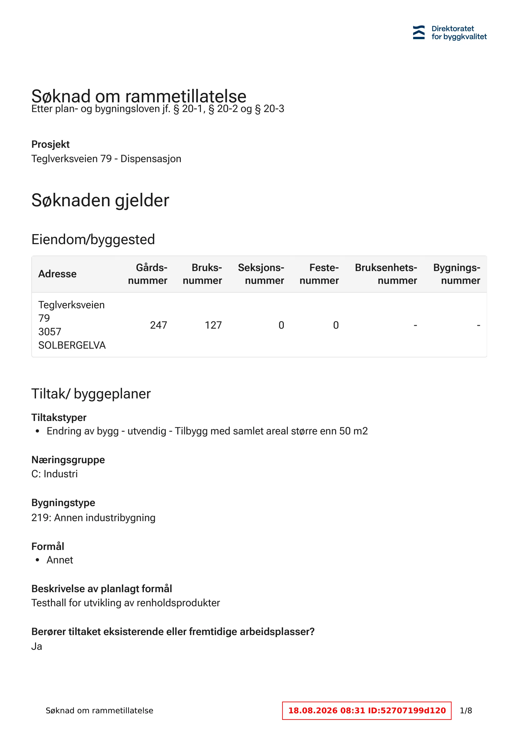 Søknad om rammetillatelse