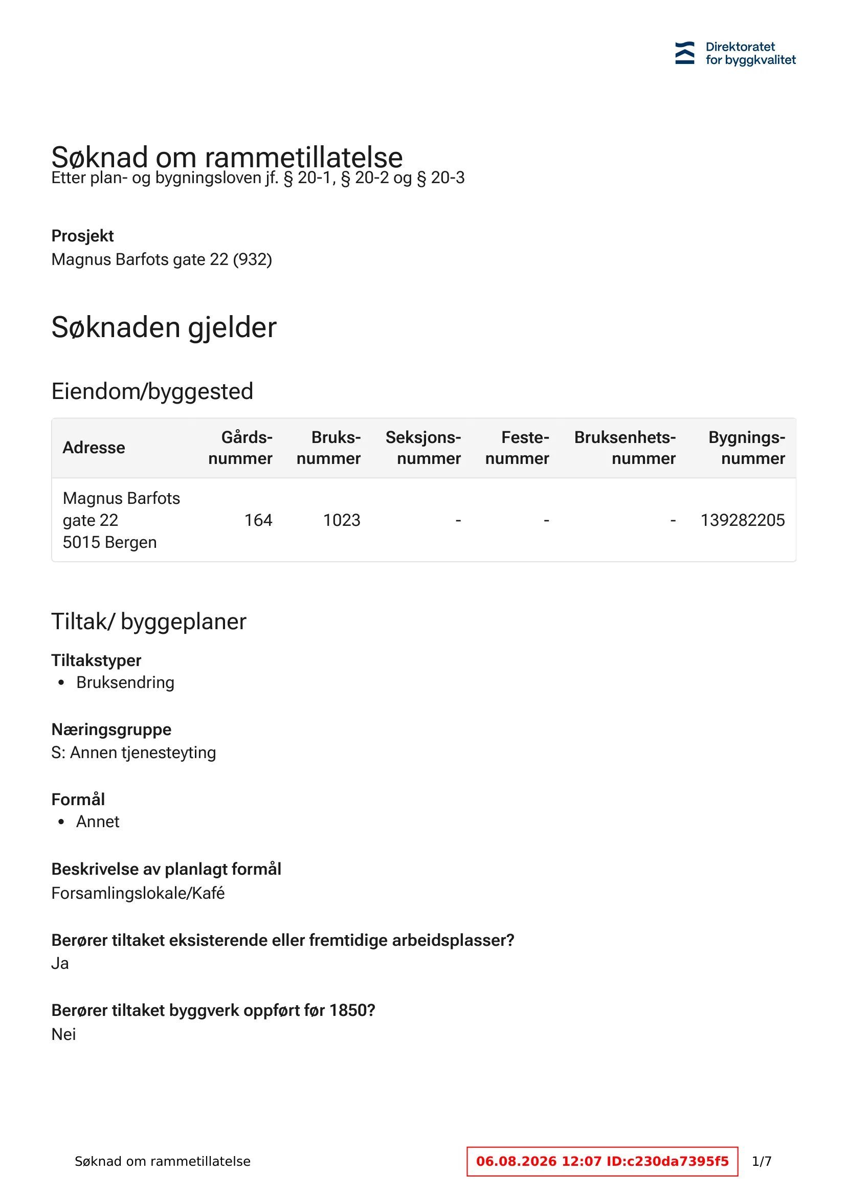 Søknad om rammetillatelse