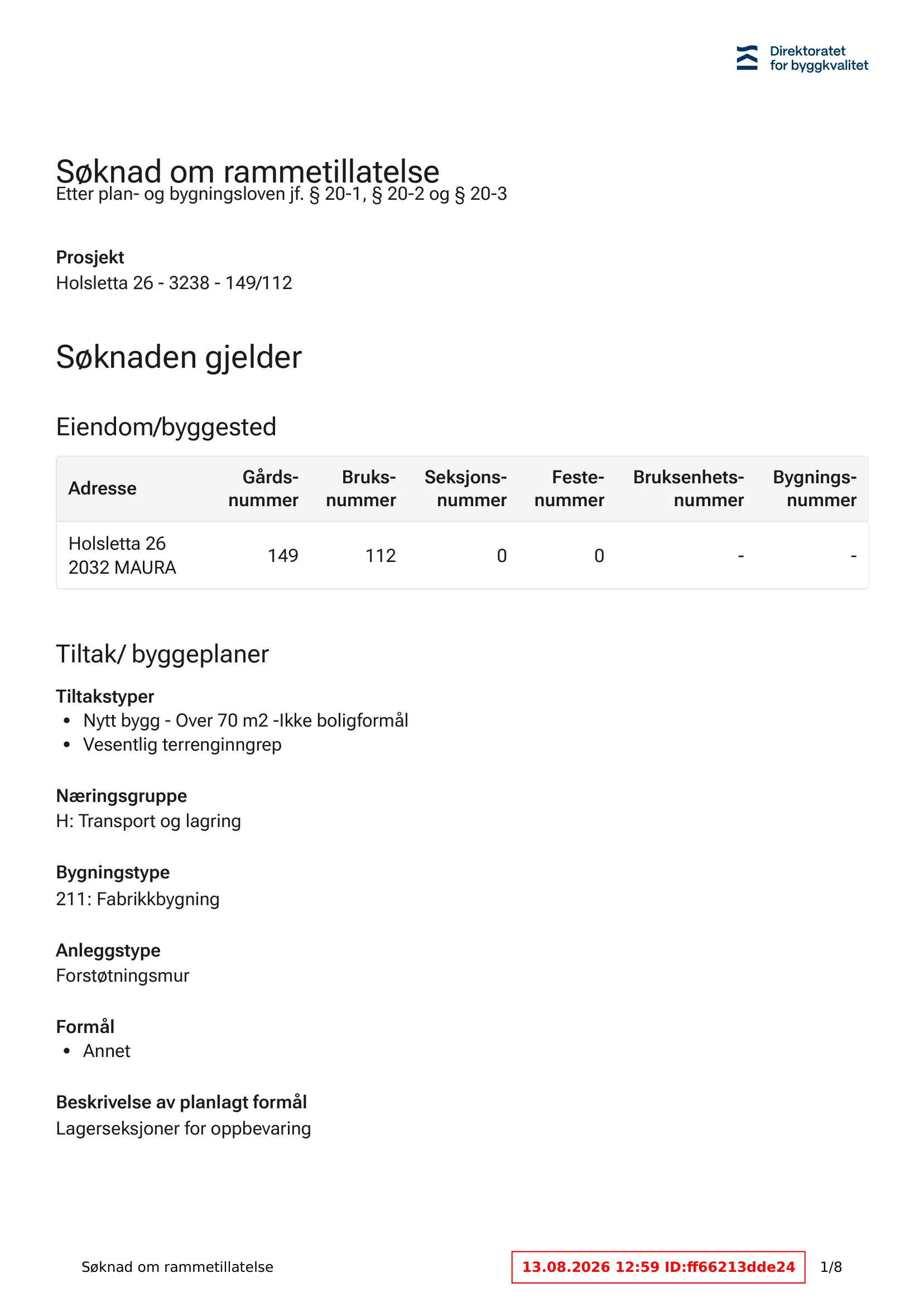 Søknad om rammetillatelse