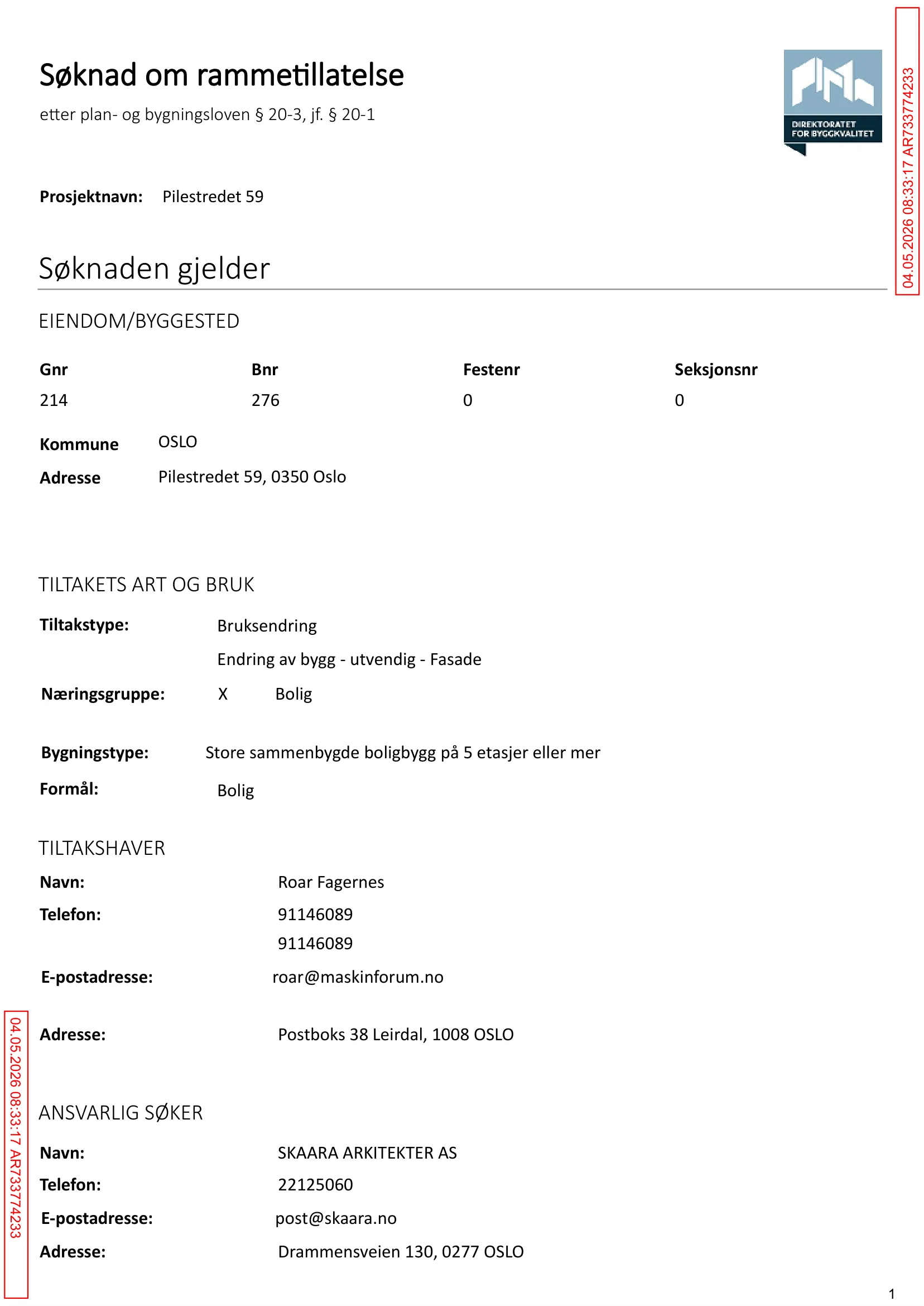 Søknad om rammetillatelse