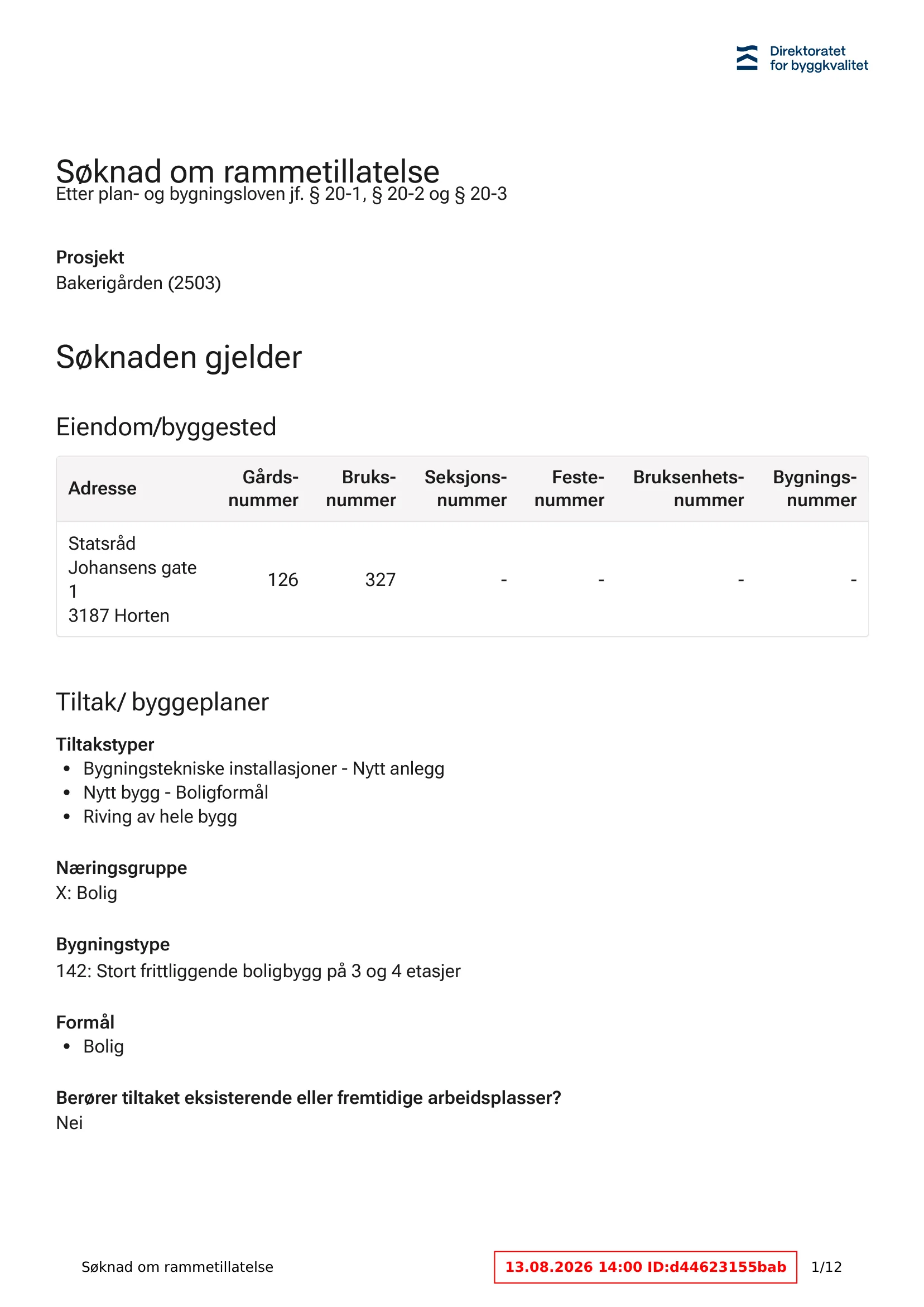 Søknad om rammetillatelse
