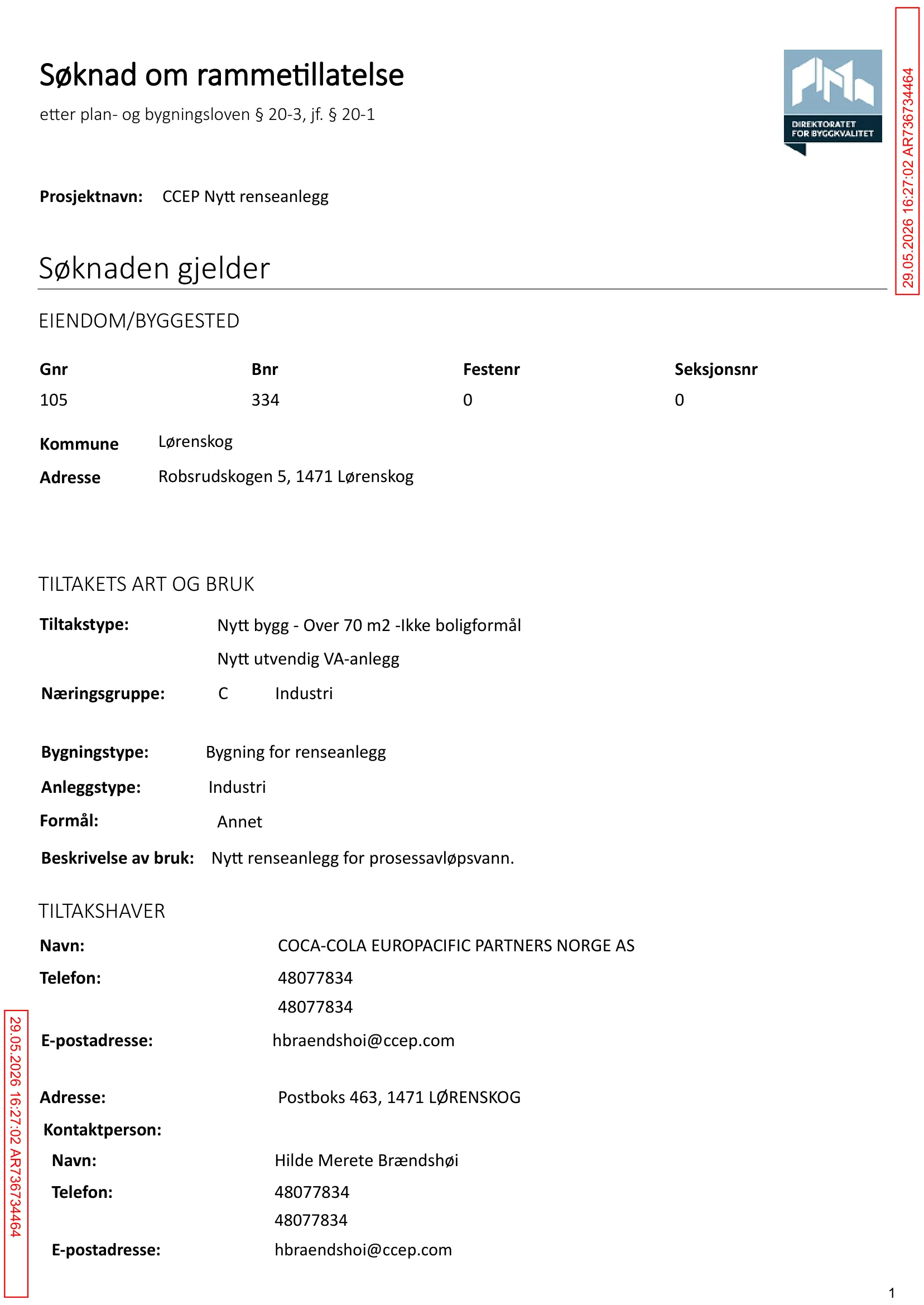 Søknad om rammetillatelse