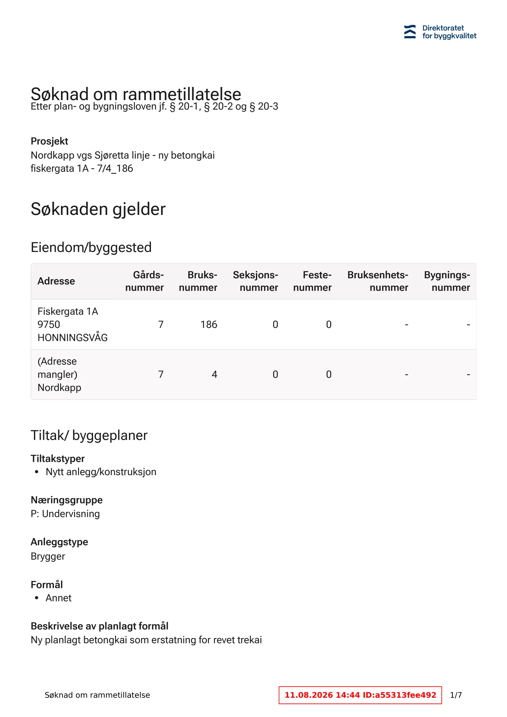 Søknad om rammetillatelse
