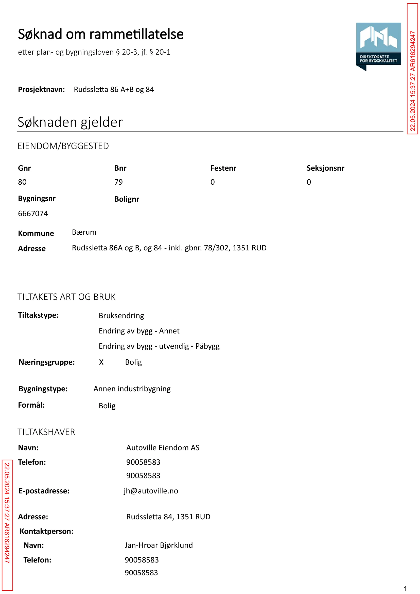 Søknad om rammetillatelse
