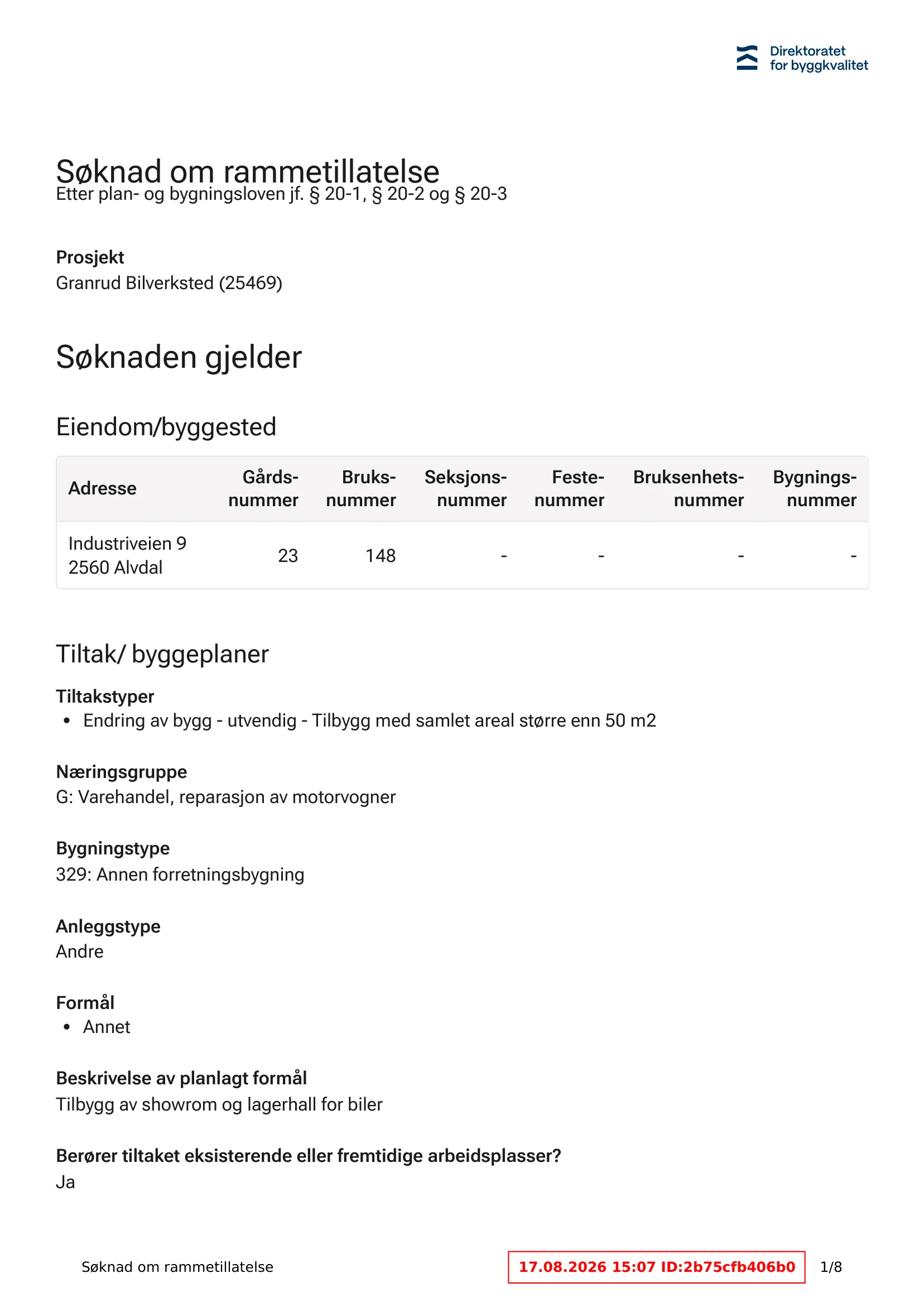 Søknad om rammetillatelse