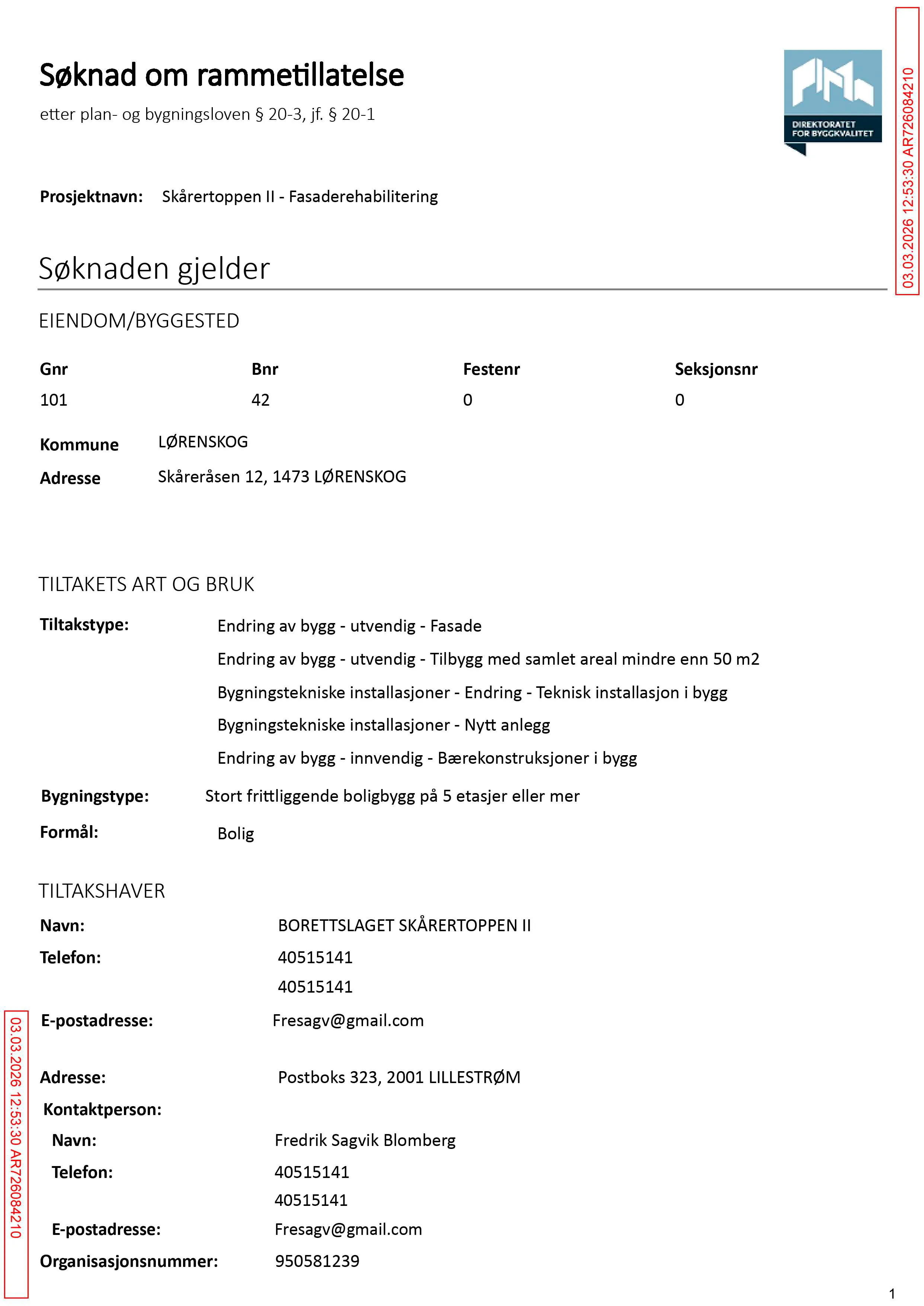 Søknad om rammetillatelse