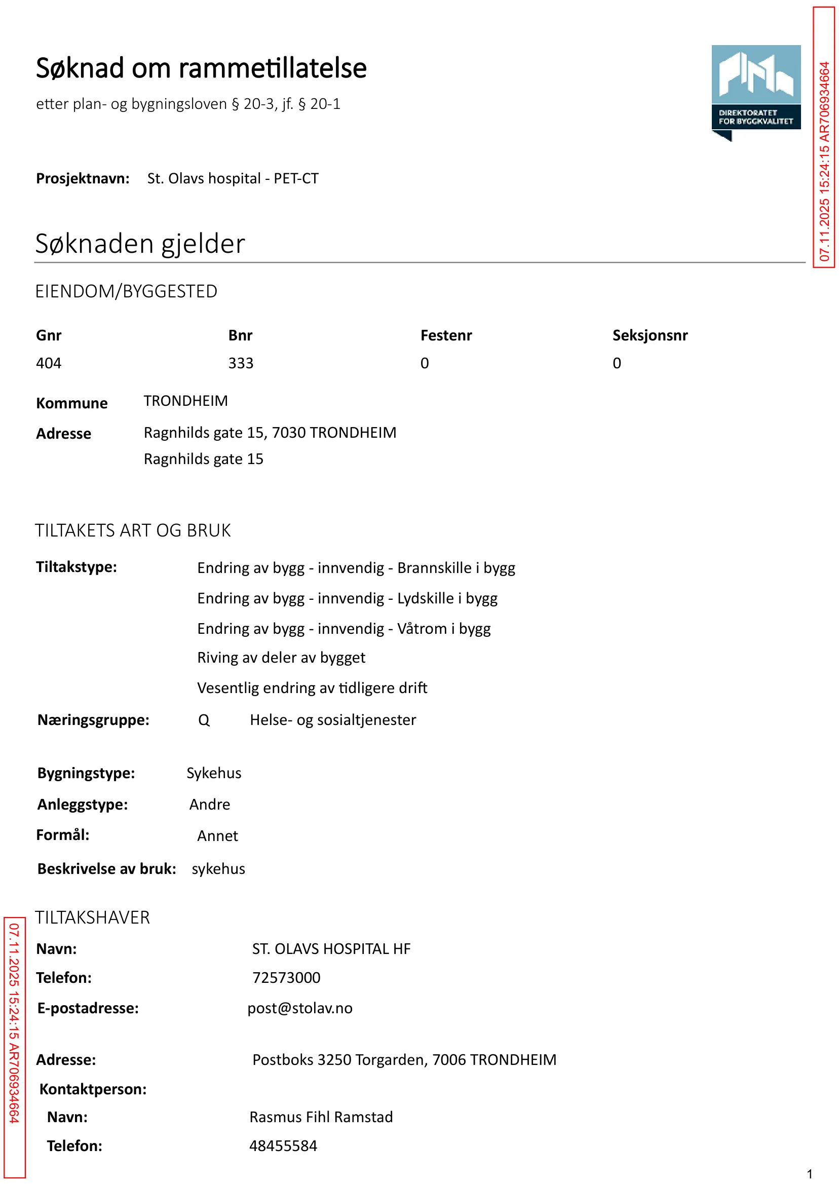 Søknad om rammetillatelse
