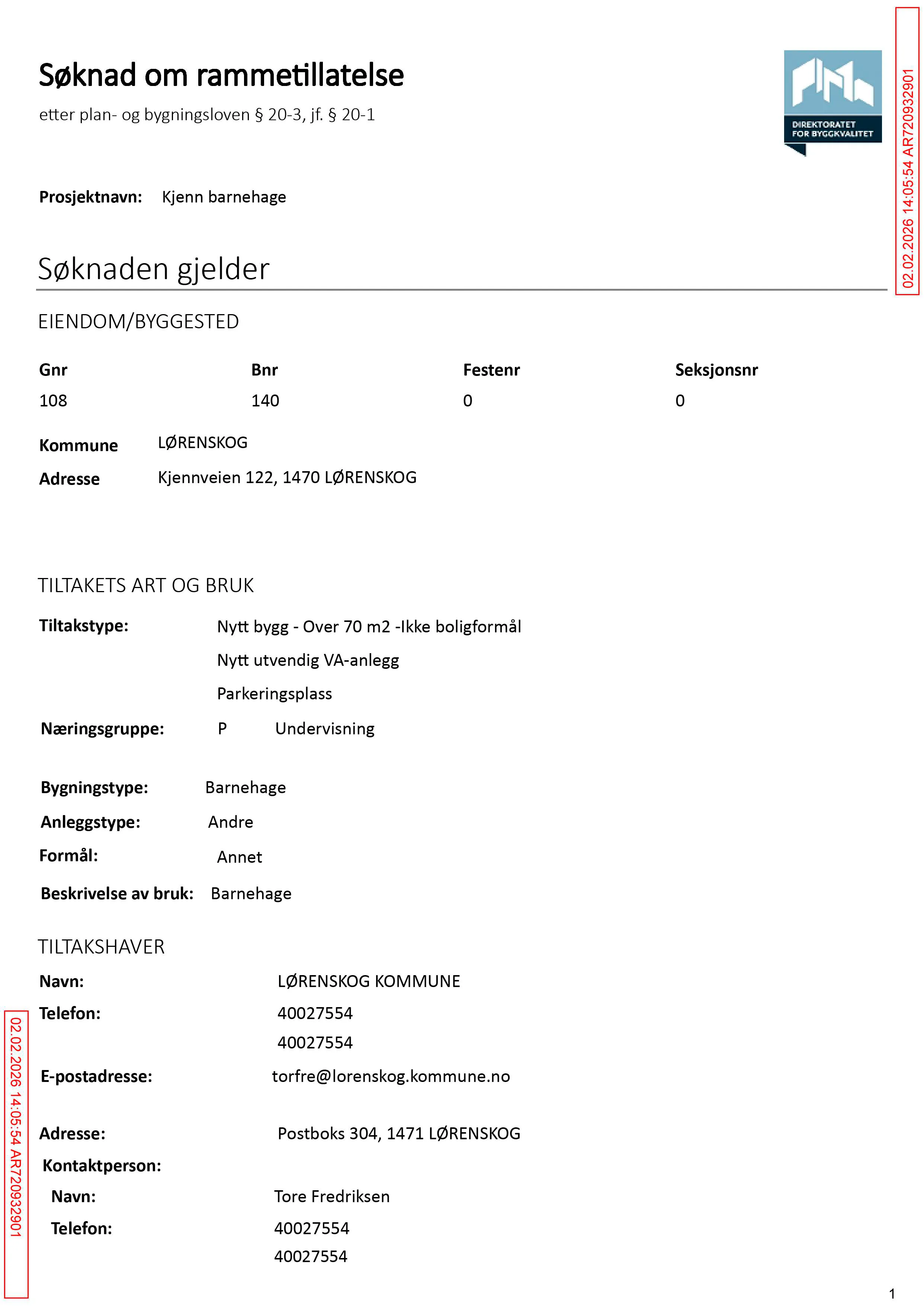 Søknad om rammetillatelse