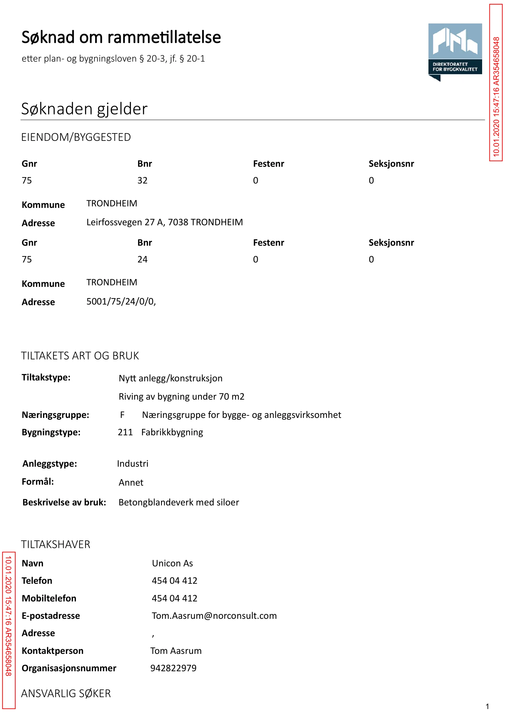 Søknad om rammetillatelse