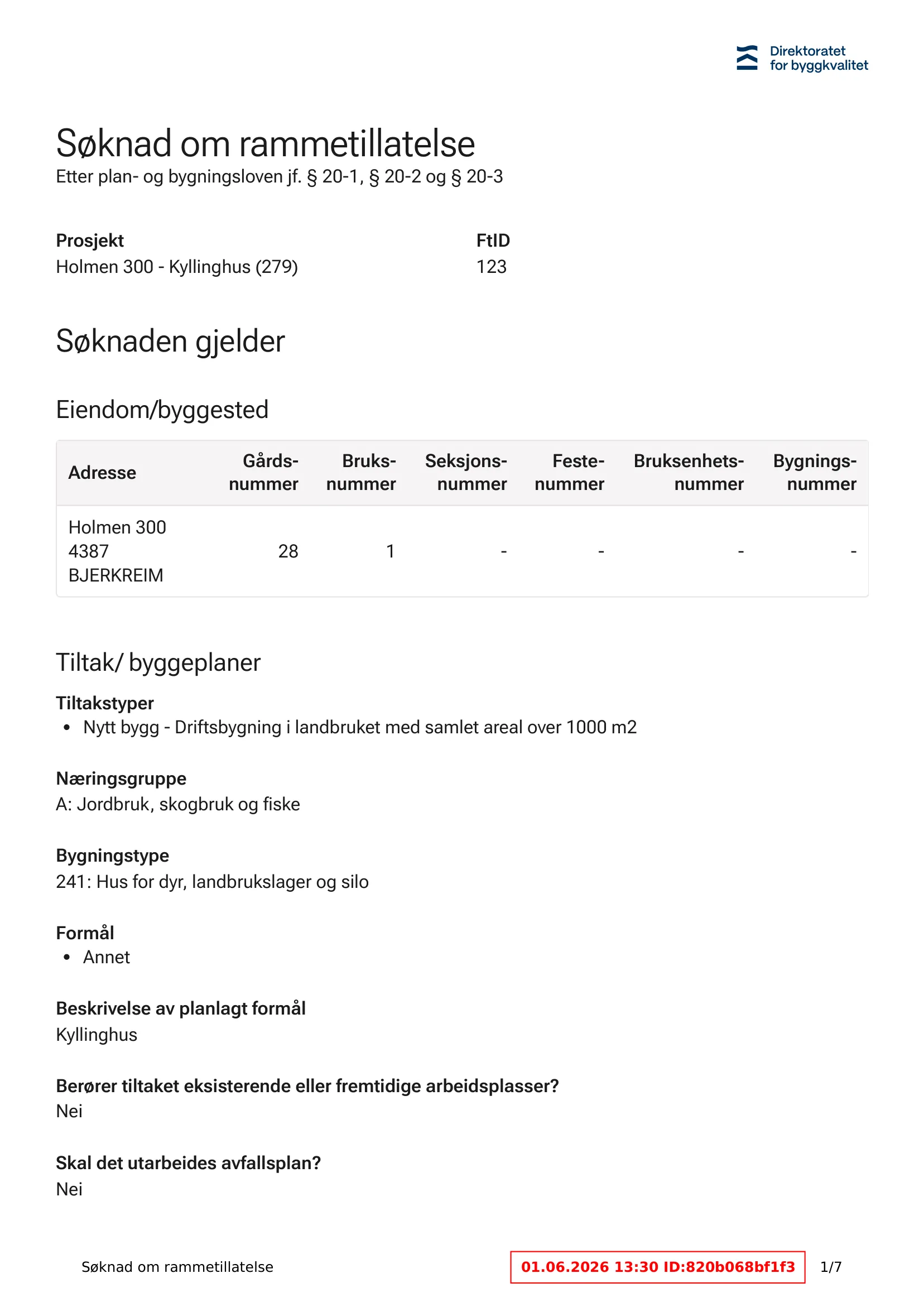 Søknad om rammetillatelse