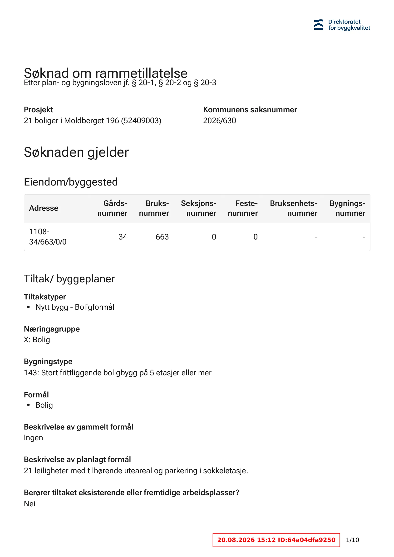 Søknad om rammetillatelse