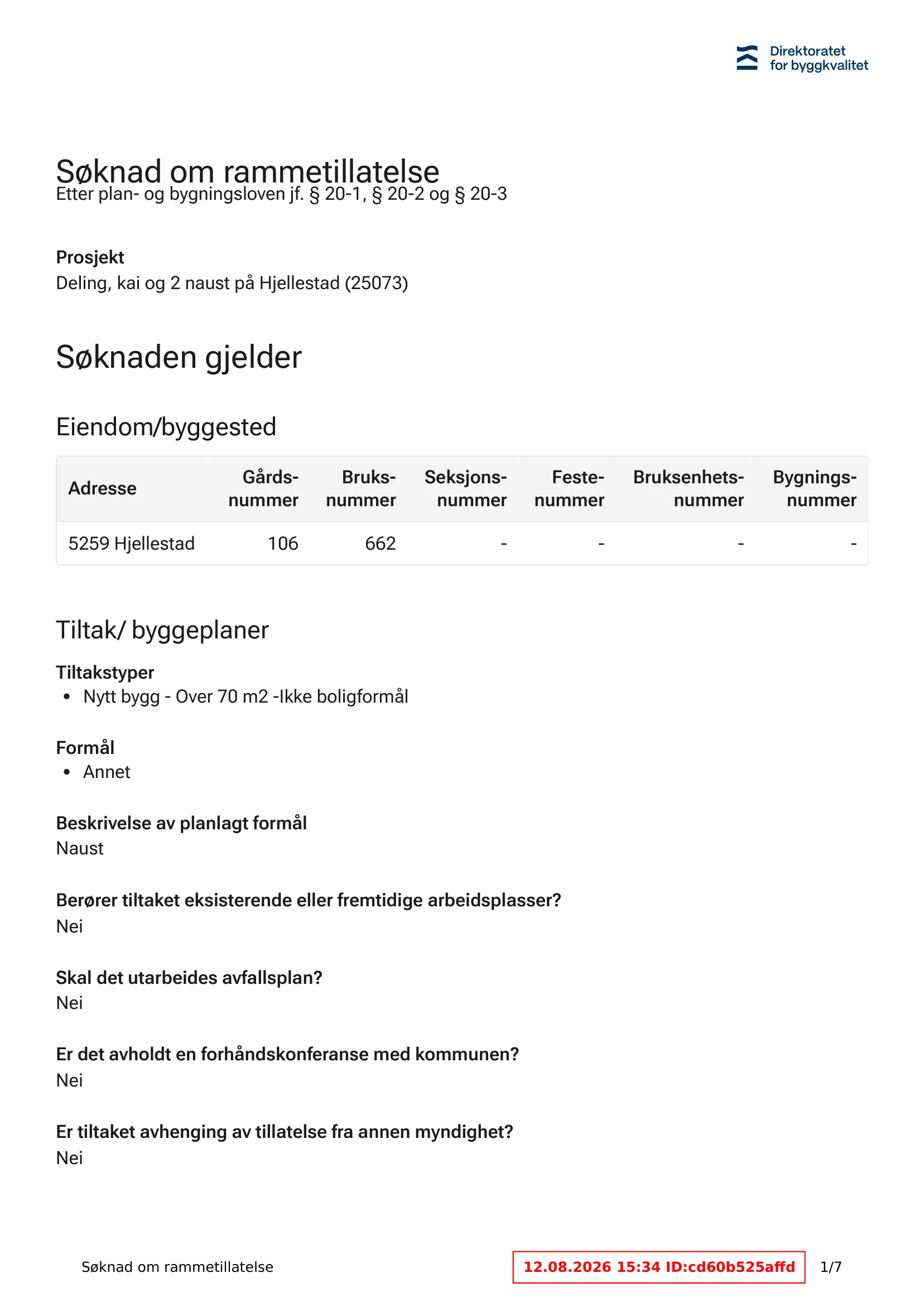 Søknad om rammetillatelse