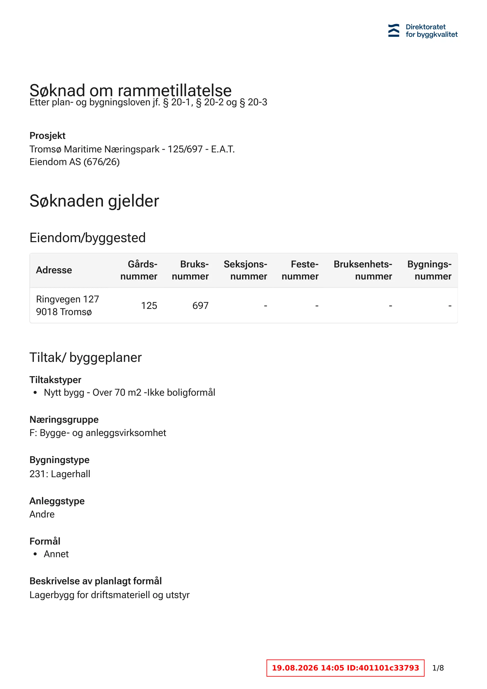 Søknad om rammetillatelse