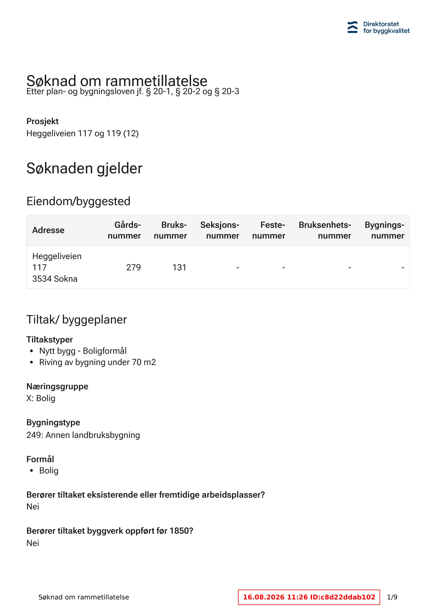 Søknad om rammetillatelse