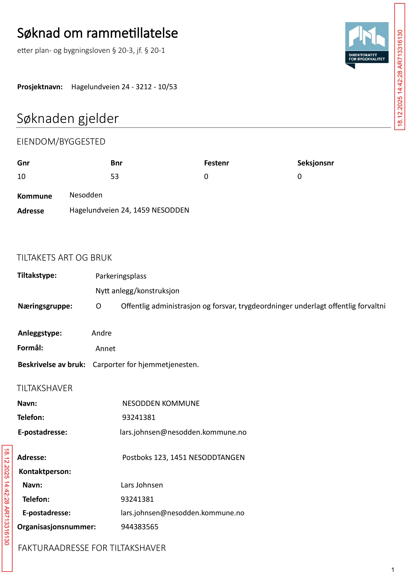 Søknad om rammetillatelse