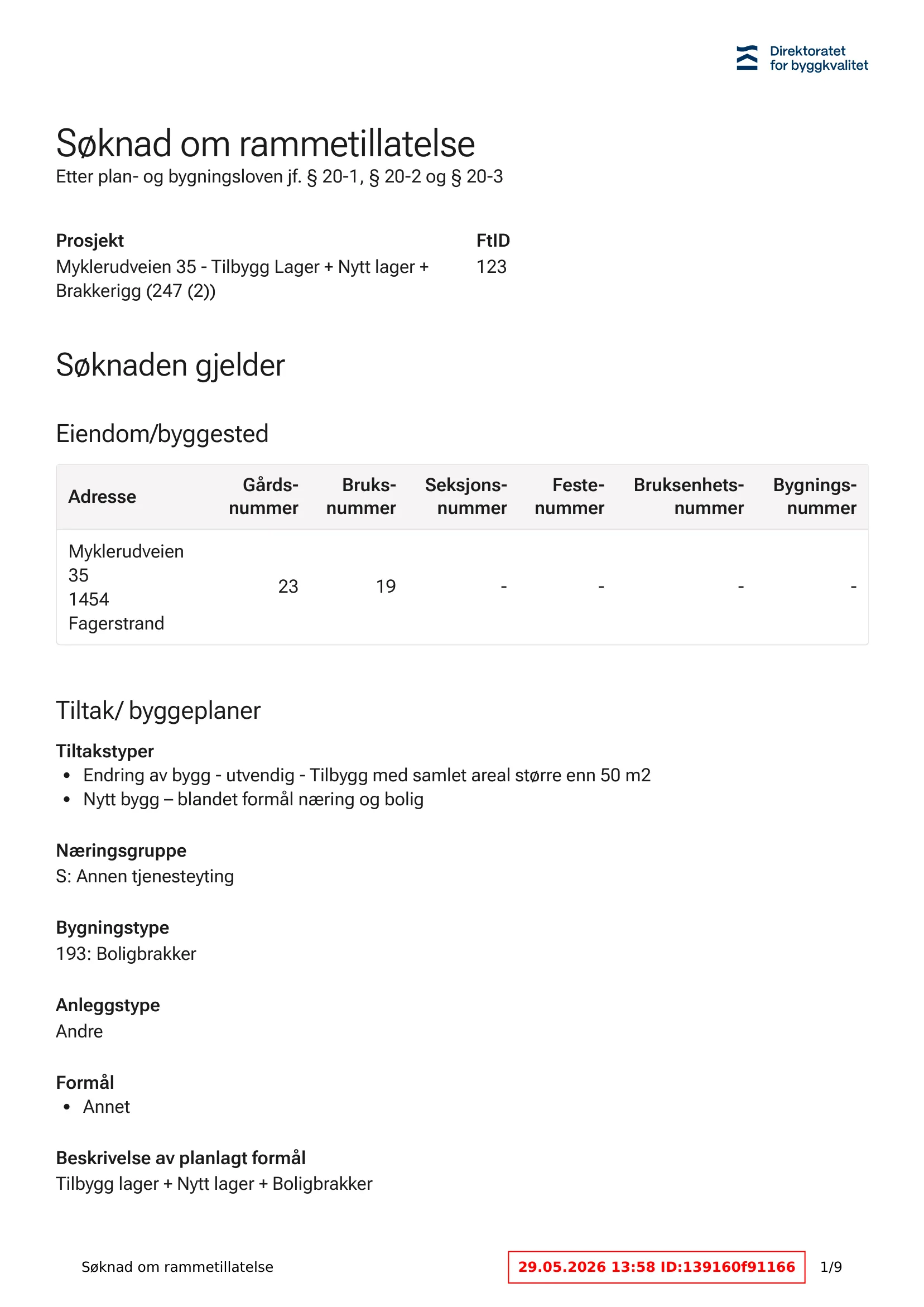Søknad om rammetillatelse