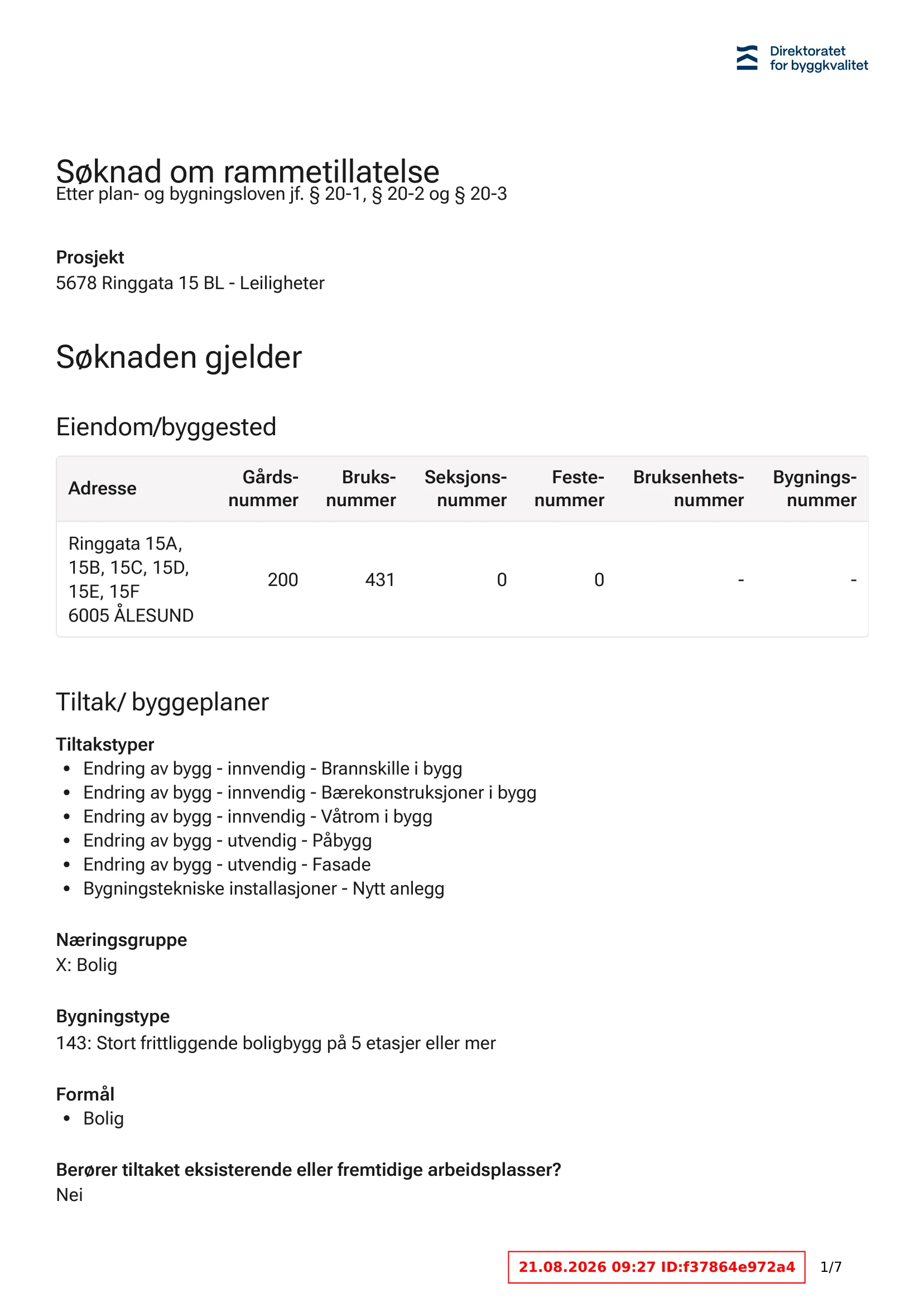 Søknad om rammetillatelse