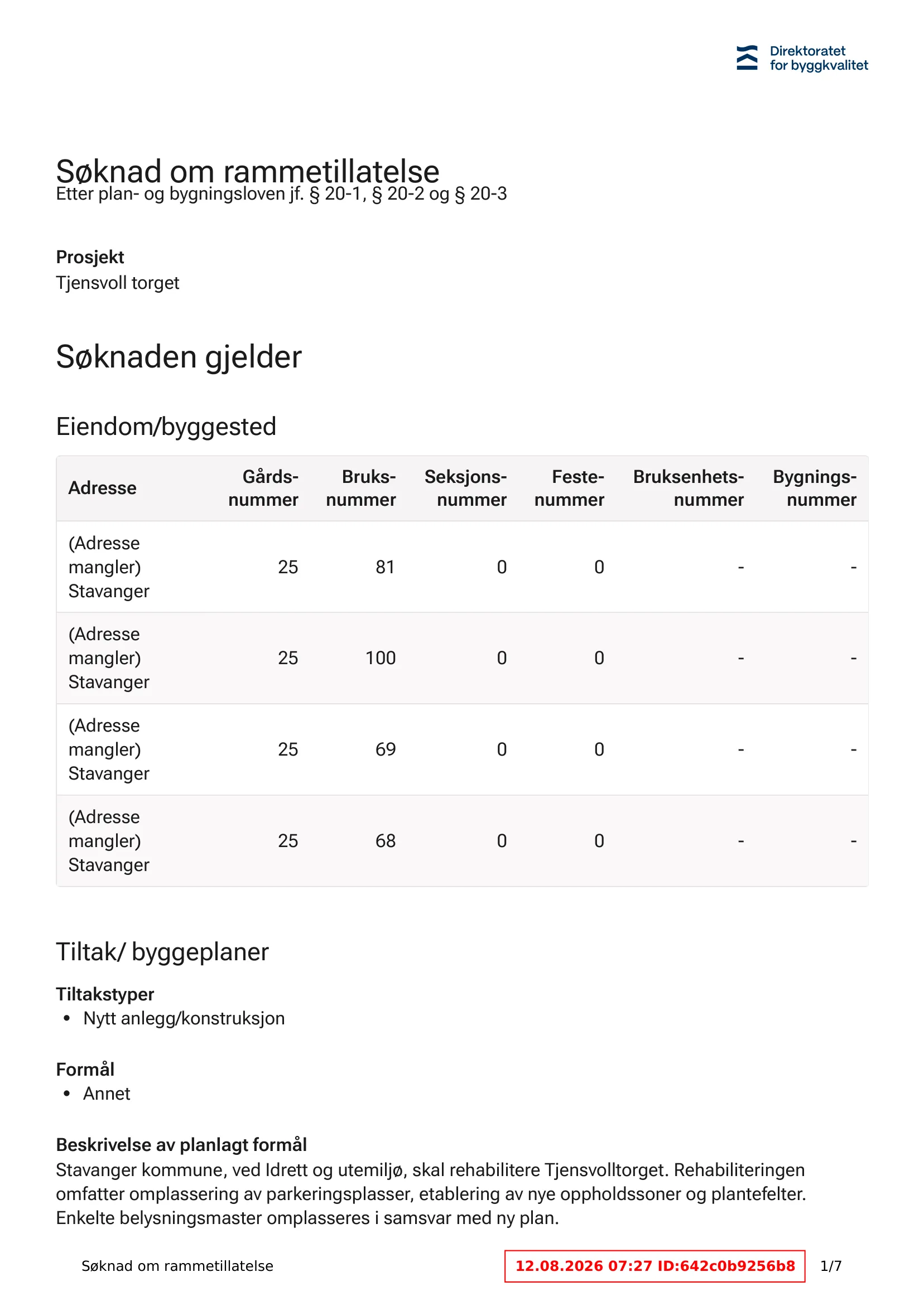 Søknad om rammetillatelse