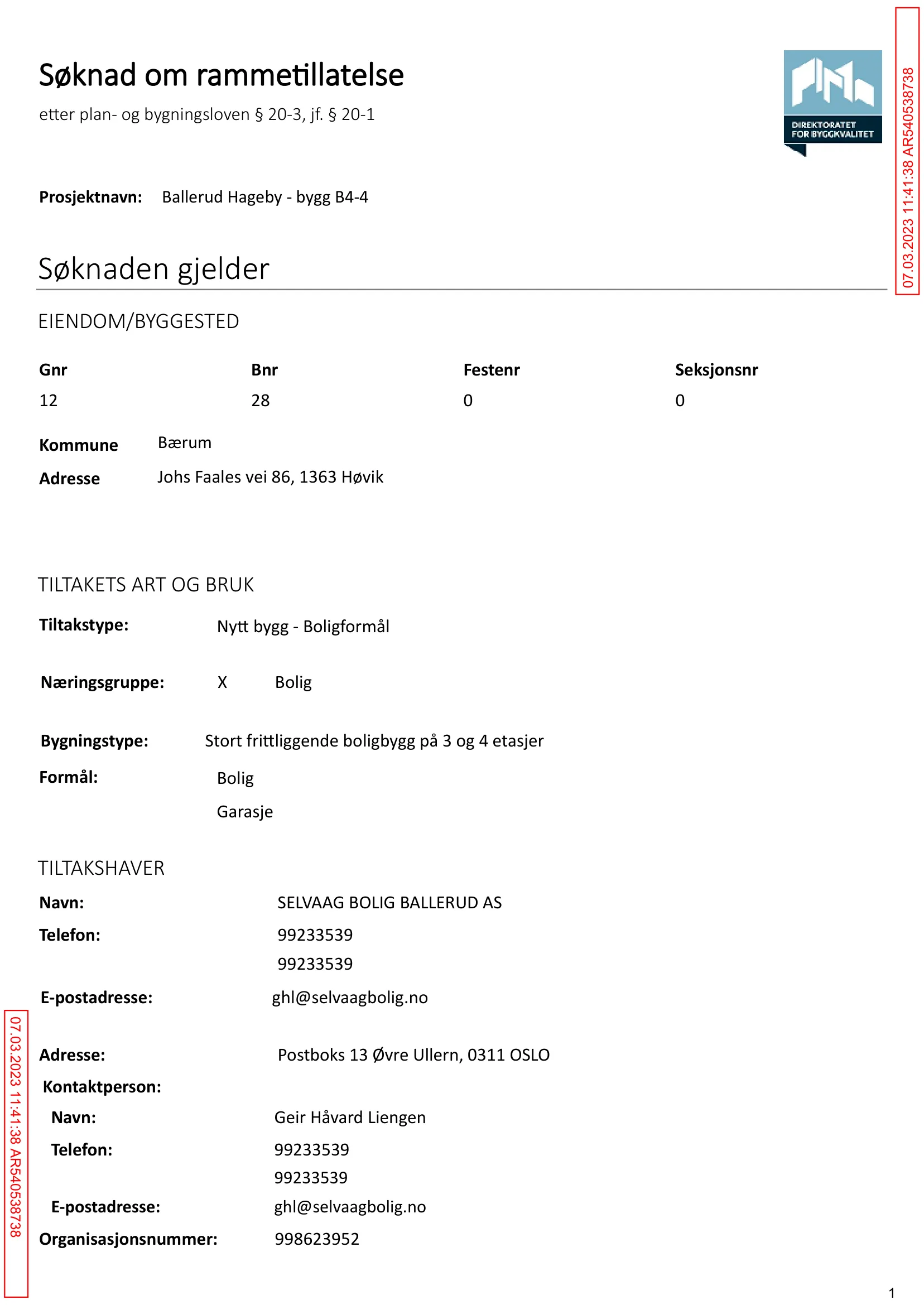 Søknad om rammetillatelse