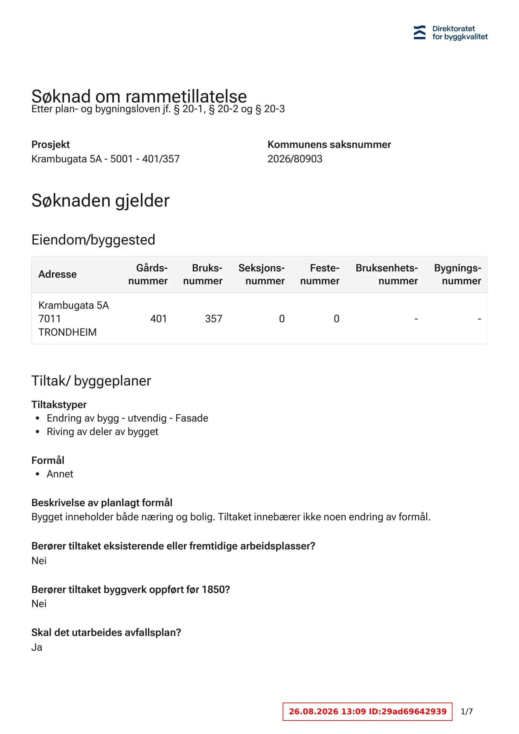 Søknad om rammetillatelse