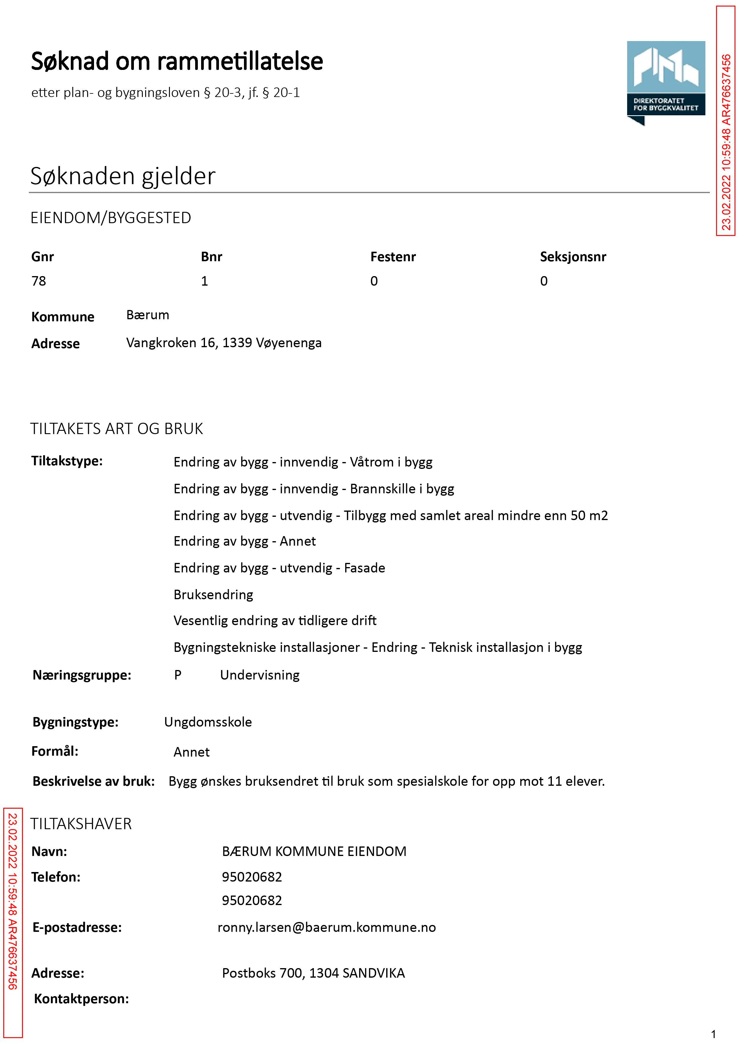 Søknad om rammetillatelse