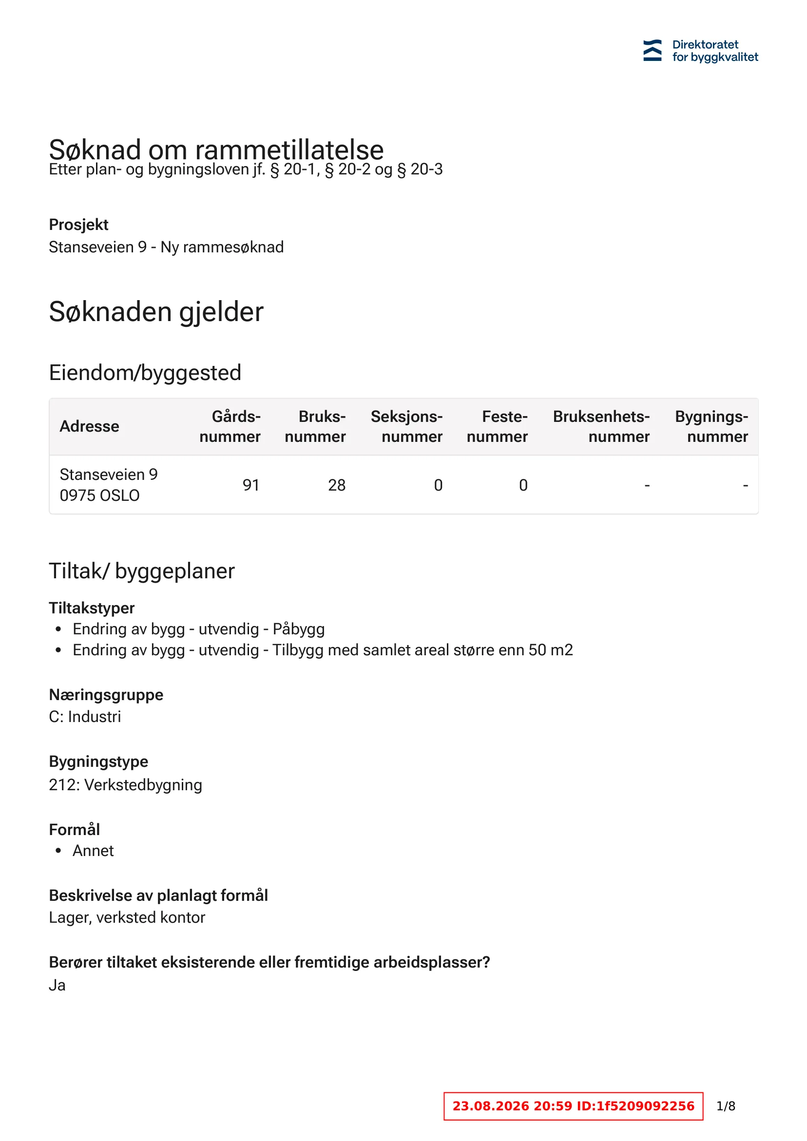 Søknad om rammetillatelse