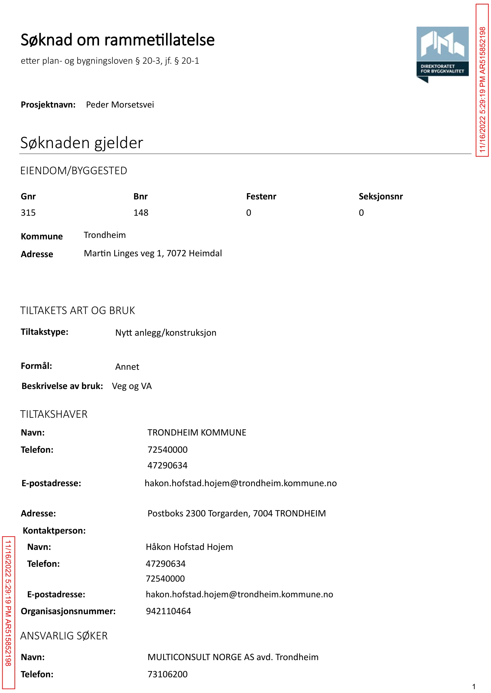 Søknad om rammetillatelse