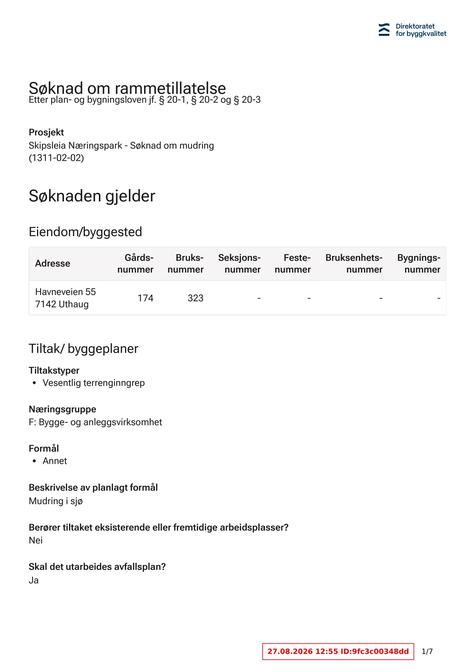 Søknad om rammetillatelse