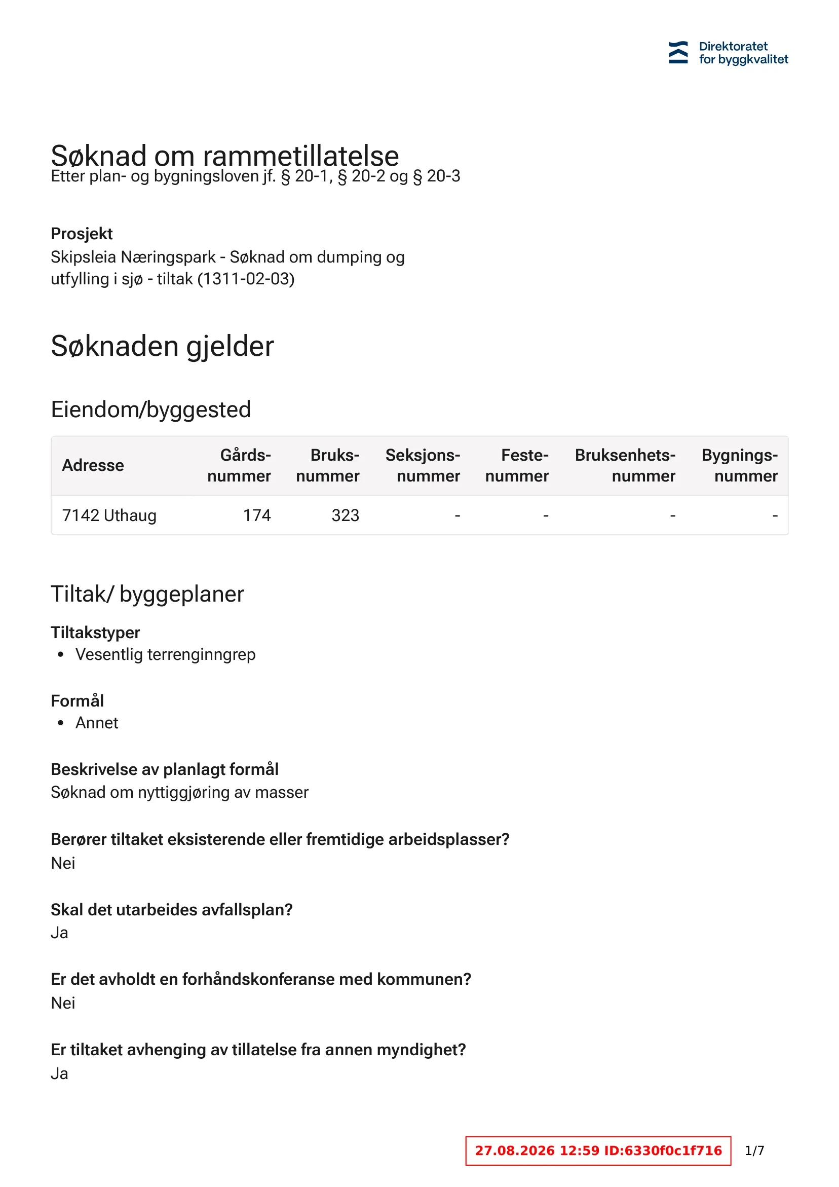 Søknad om rammetillatelse
