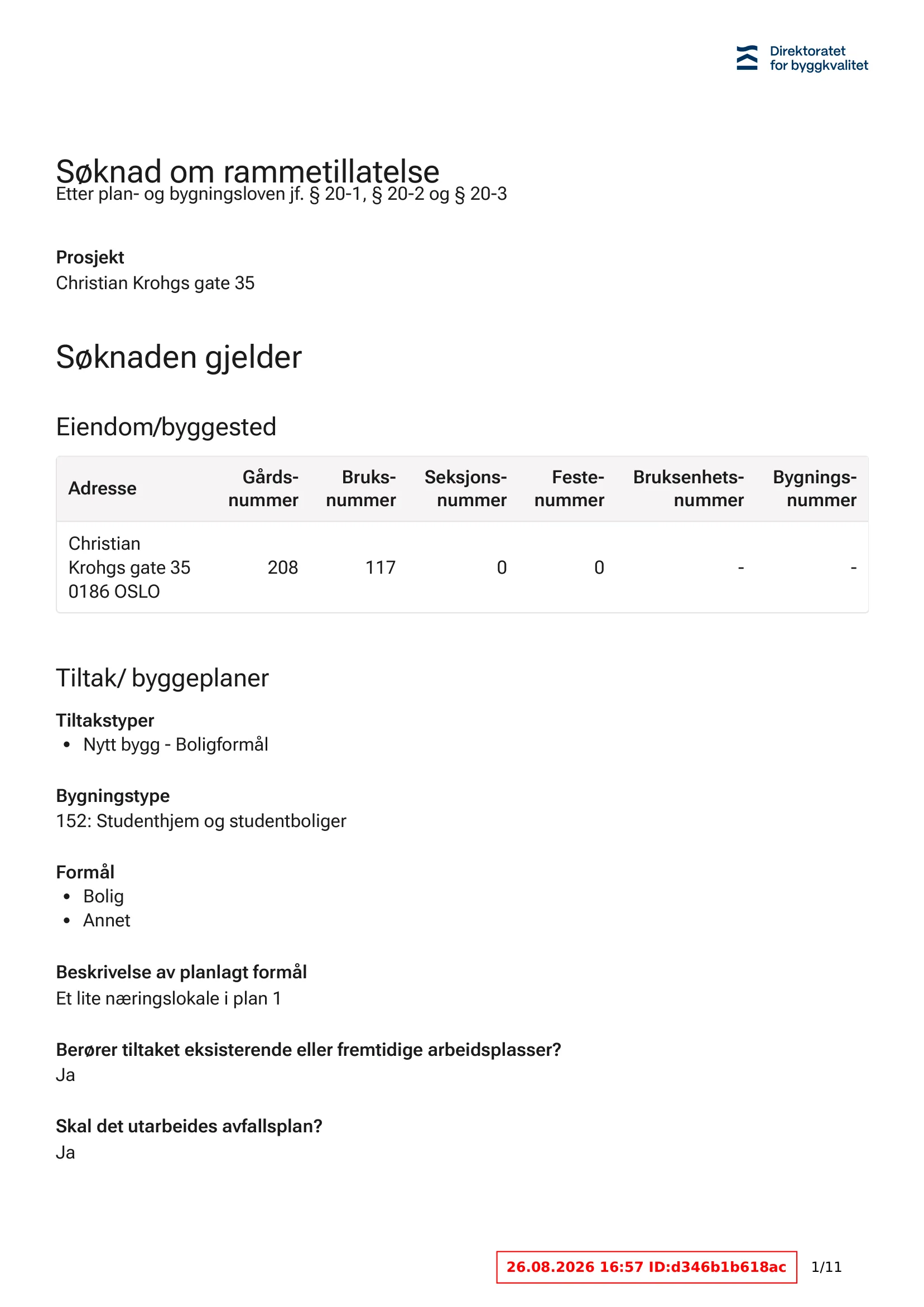 Søknad om rammetillatelse