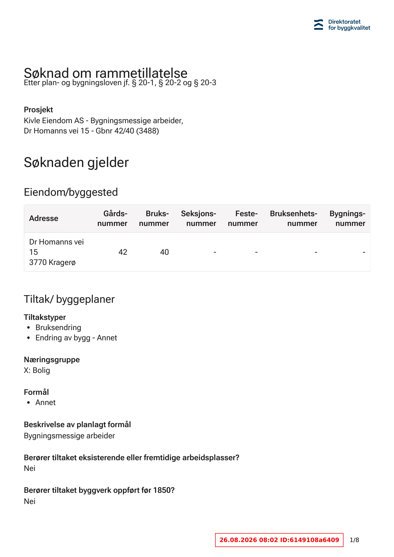 Søknad om rammetillatelse