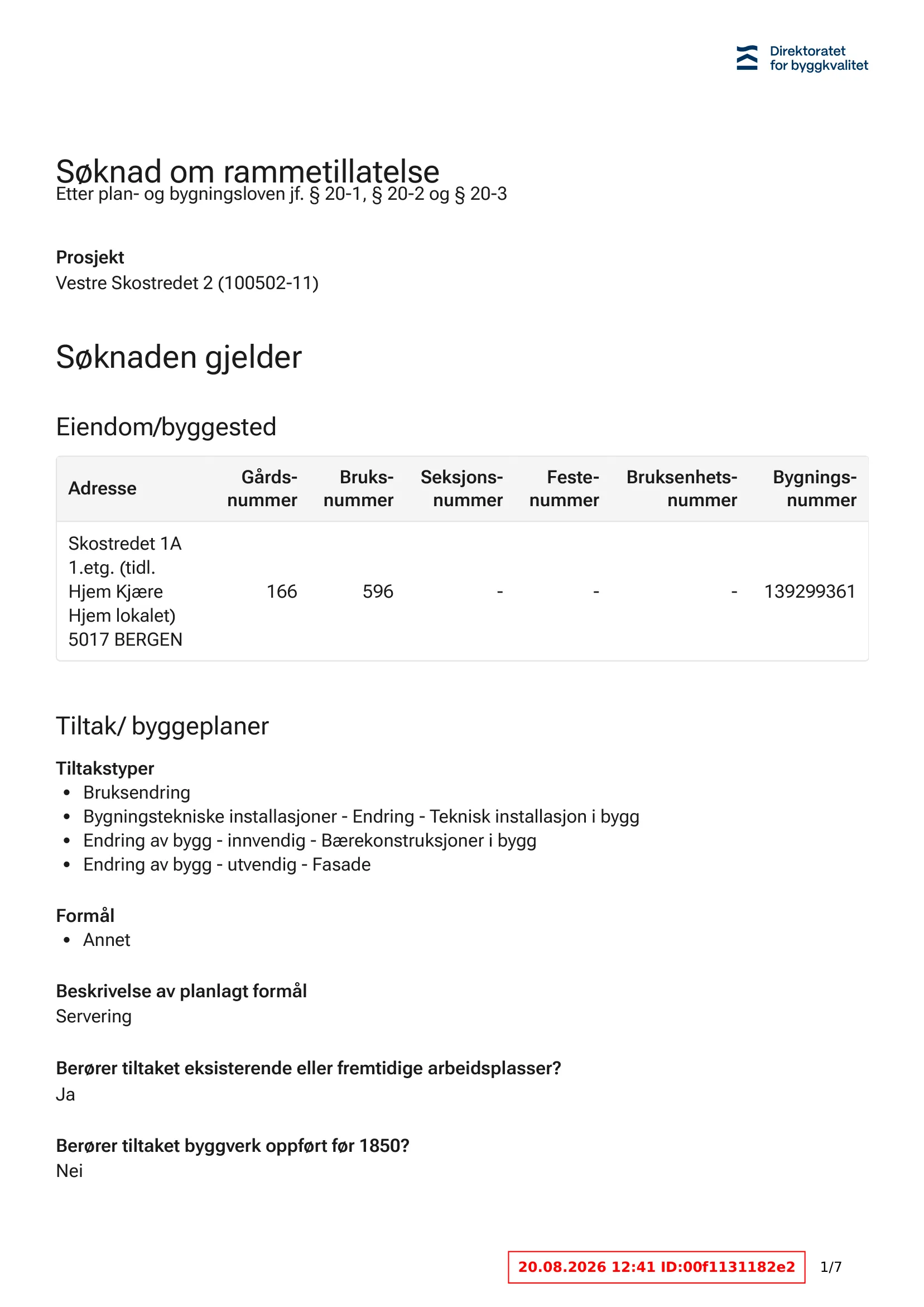 Søknad om rammetillatelse