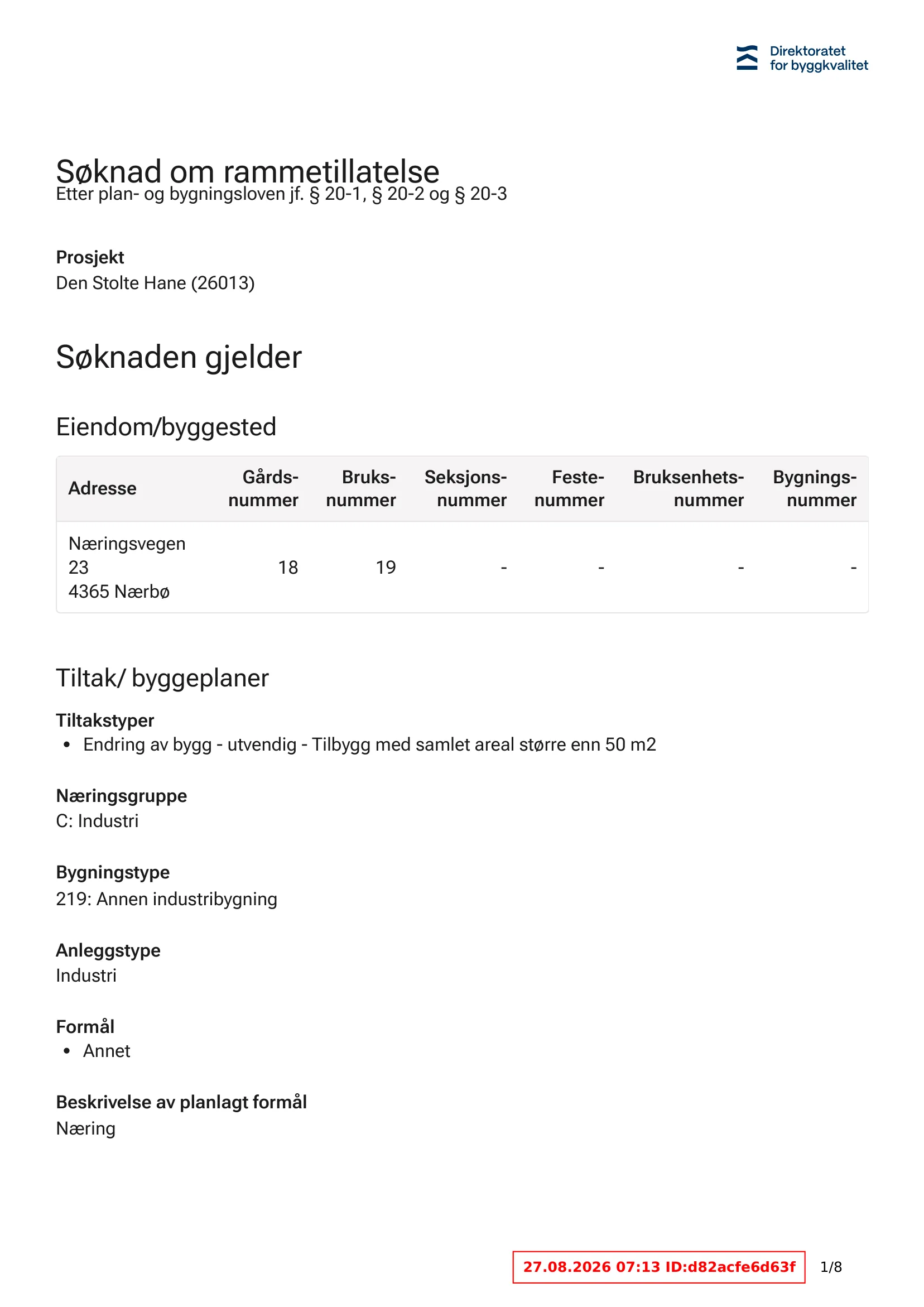 Søknad om rammetillatelse