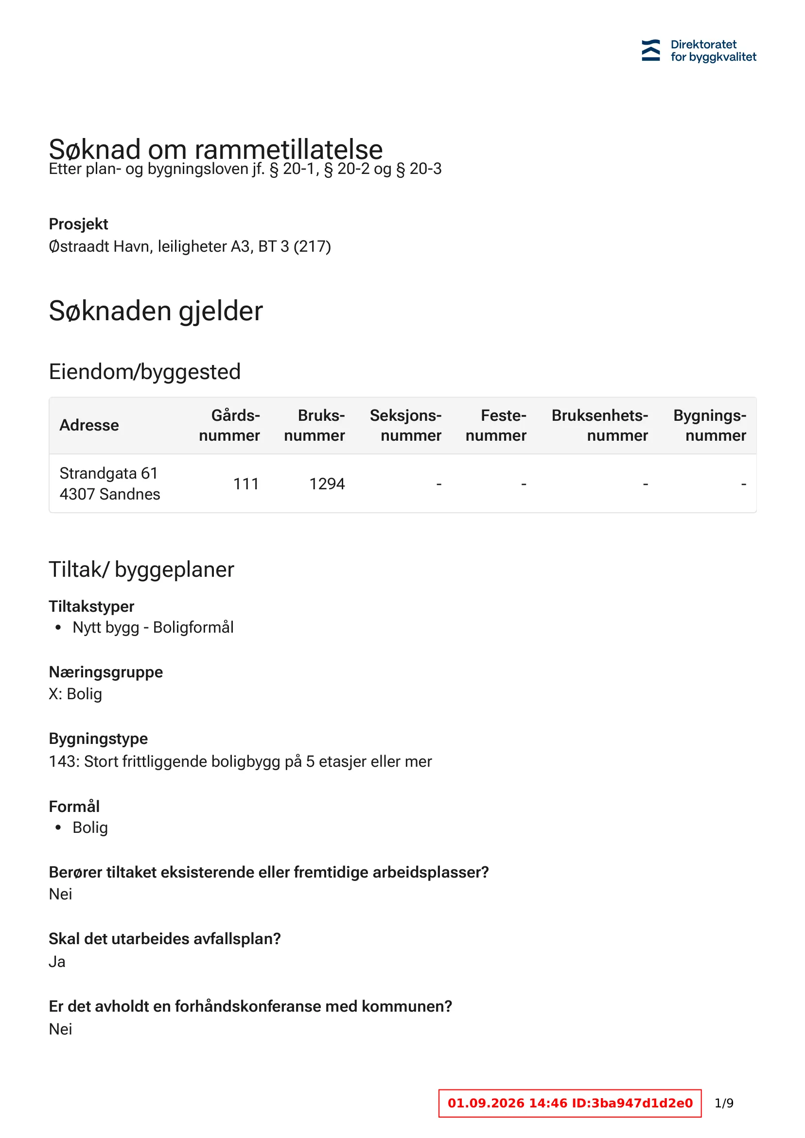 Søknad om rammetillatelse