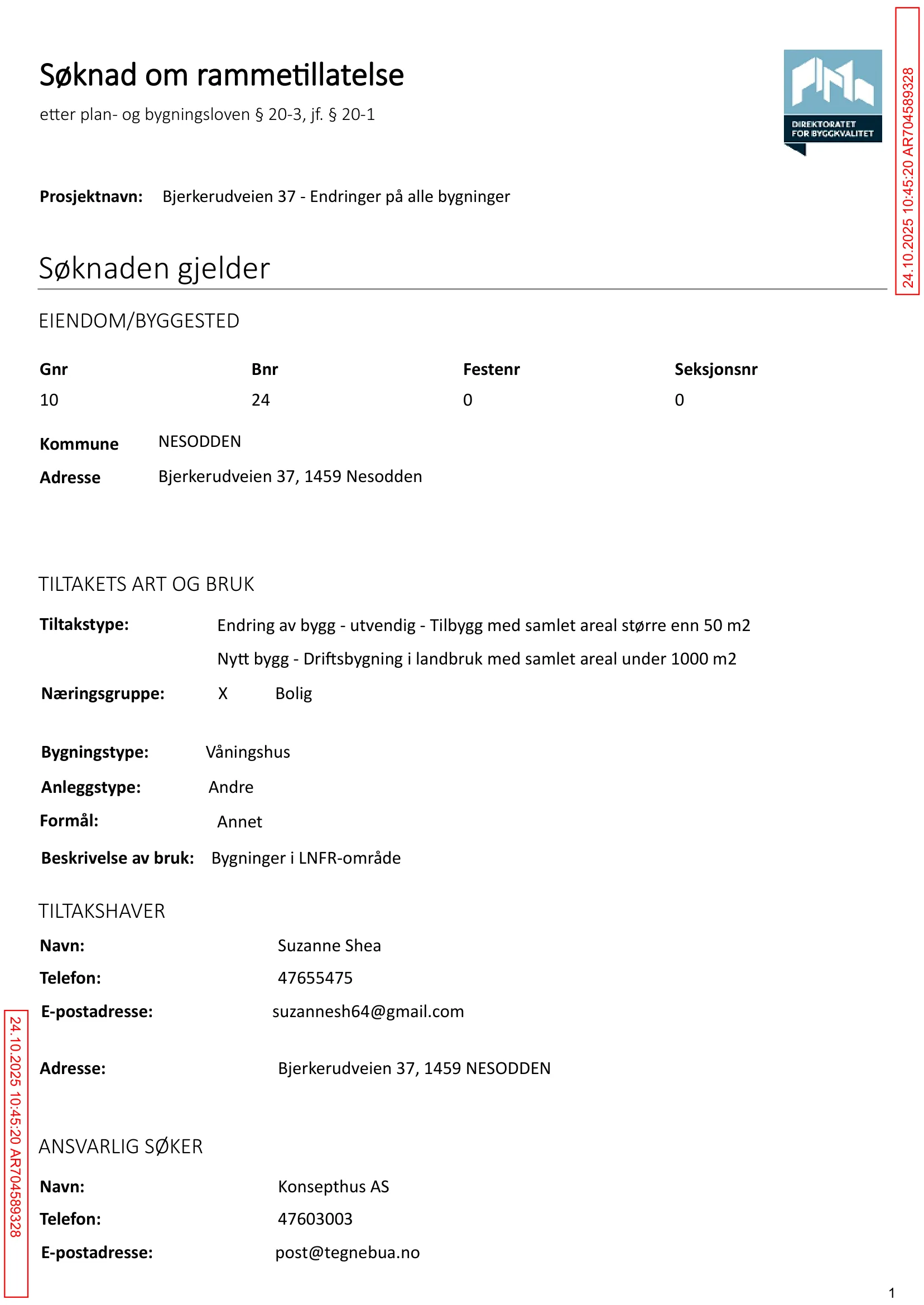 Søknad om rammetillatelse