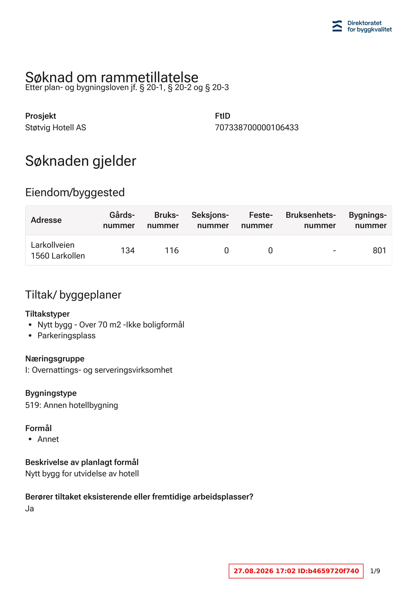 Søknad om rammetillatelse