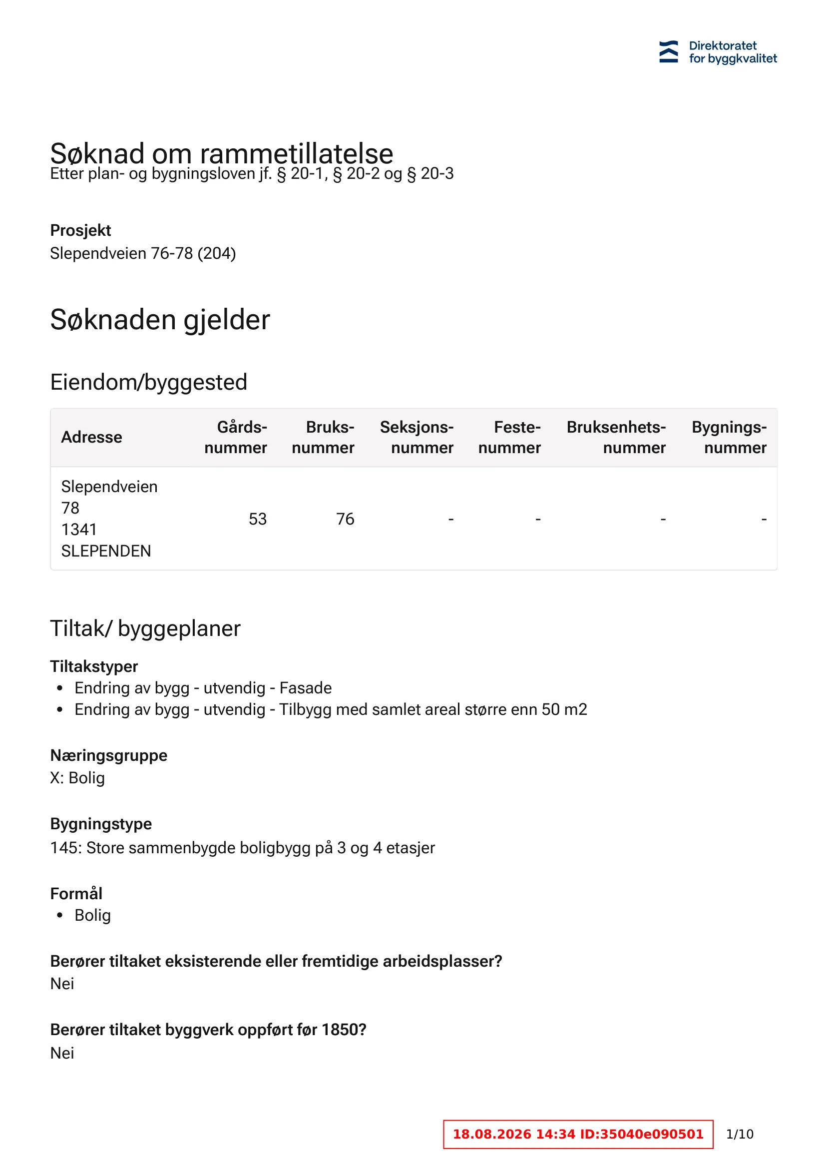 Søknad om rammetillatelse