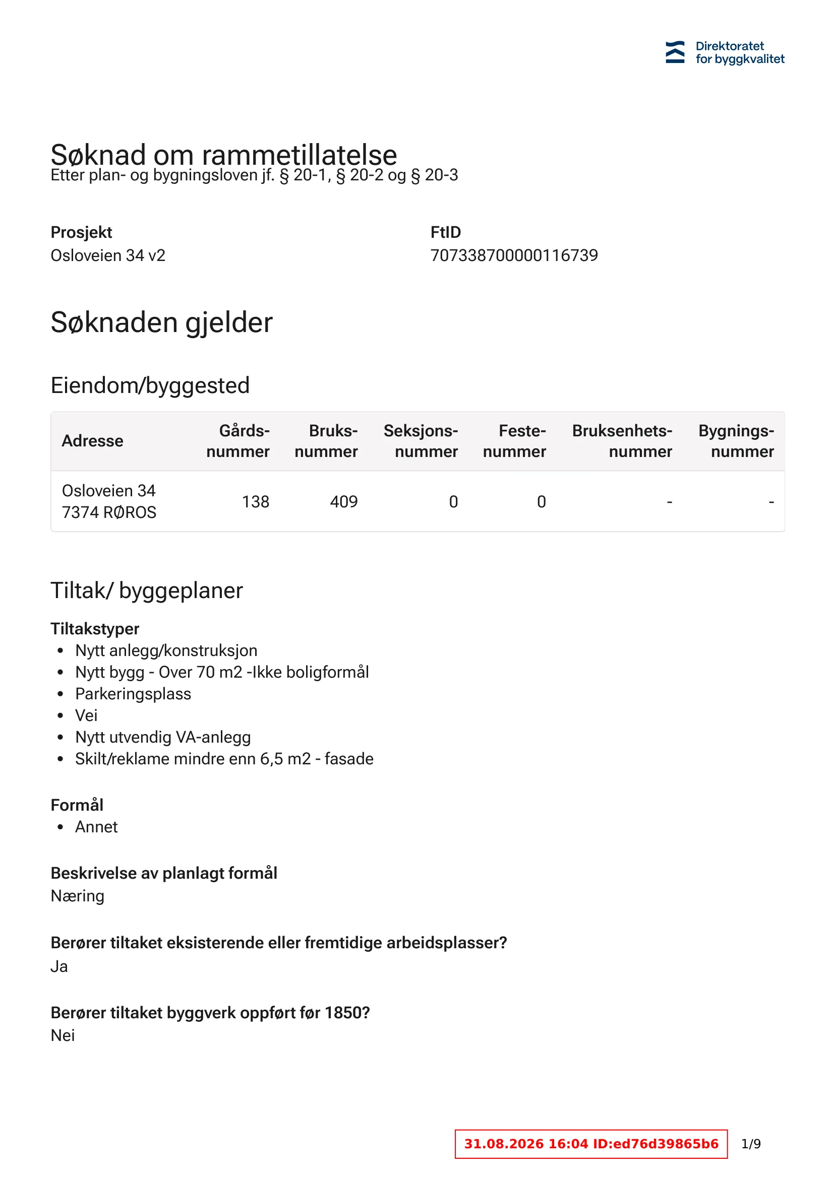Søknad om rammetillatelse