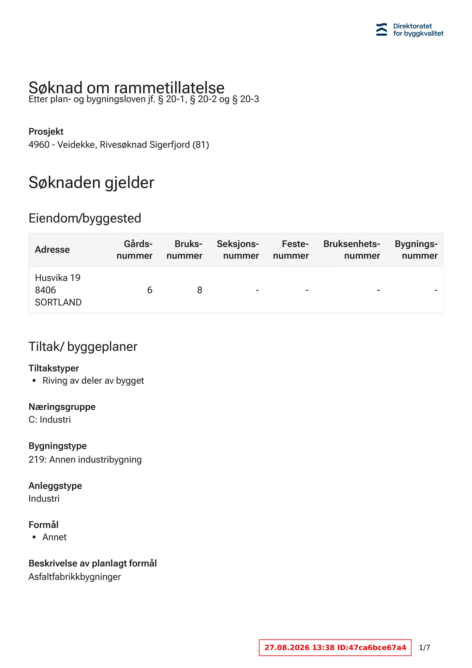 Søknad om rammetillatelse